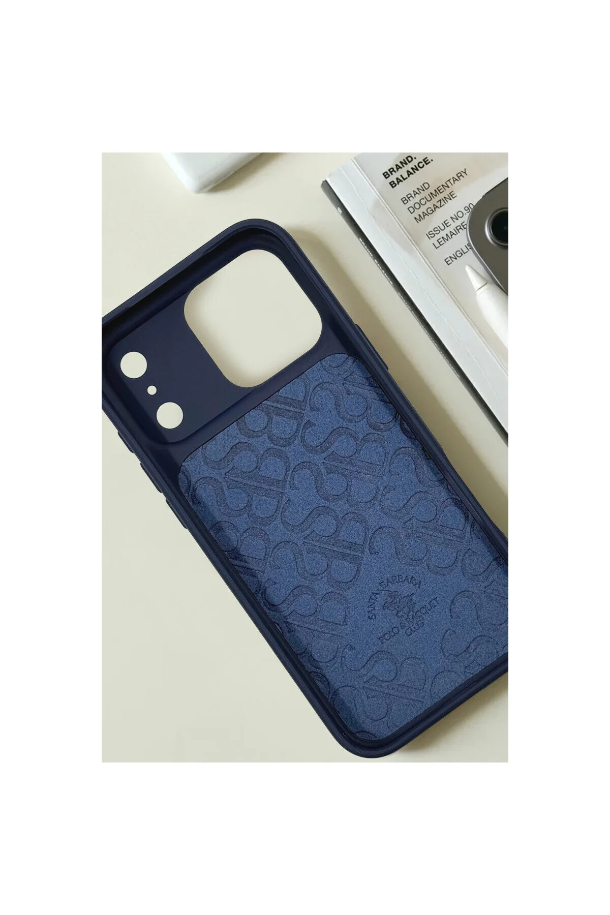 کاور و قاب IPHONE 17 PRO COMPATIBLE CASE 3D PU چرمی BORIS INSIDE JEED COVER خاکستری Santa Barbara Polo Racquet Club