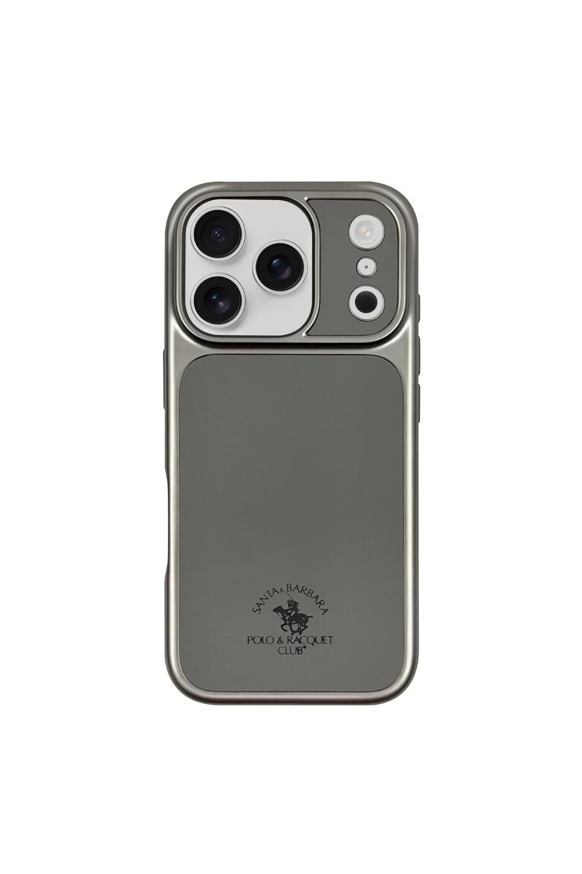 کاور و قاب IPHONE 17 PRO با روکش چرمی لوکاس جیر که از شارژ MAGSAFE پشتیبانی می کند نقره ای Santa Barbara Polo Racquet Club