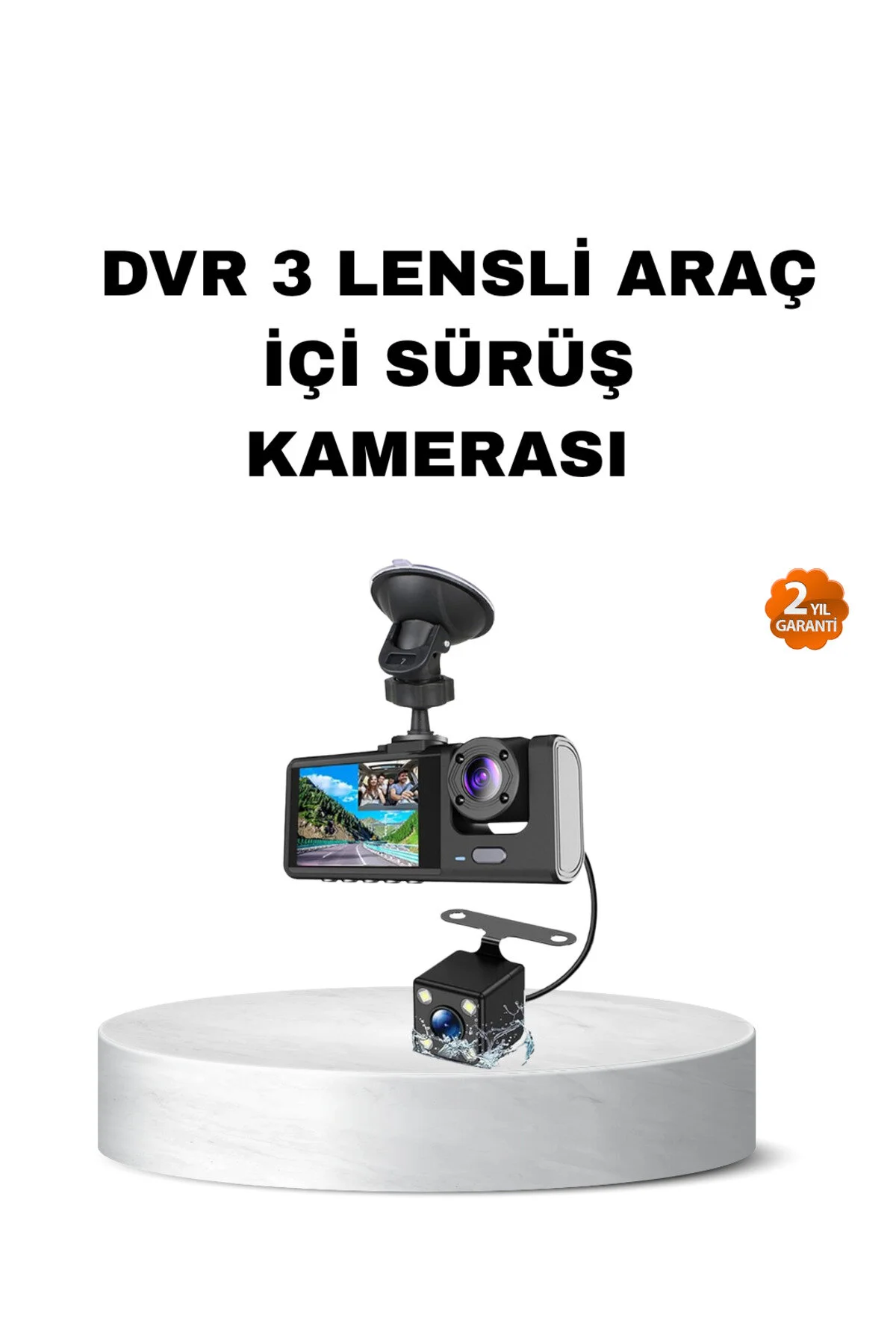 دوربین داشبورد سیستم ضبط سه داخل خودرو با پشتیبانی از دید در شب FULL HD و سنسور G TGZ7654 3413 tgzm