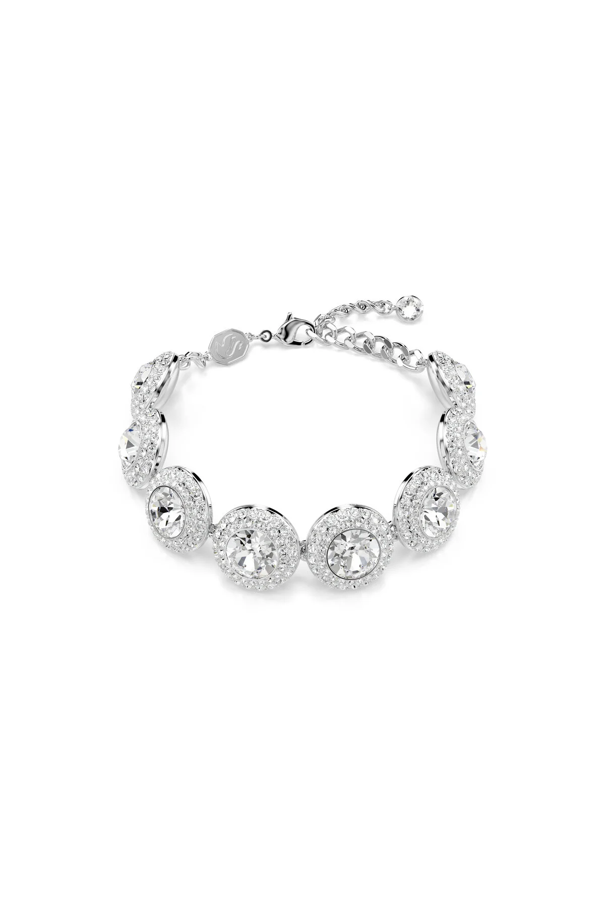 دستبند کریستال UNA ANGELIC سفید روکش رودیوم Swarovski