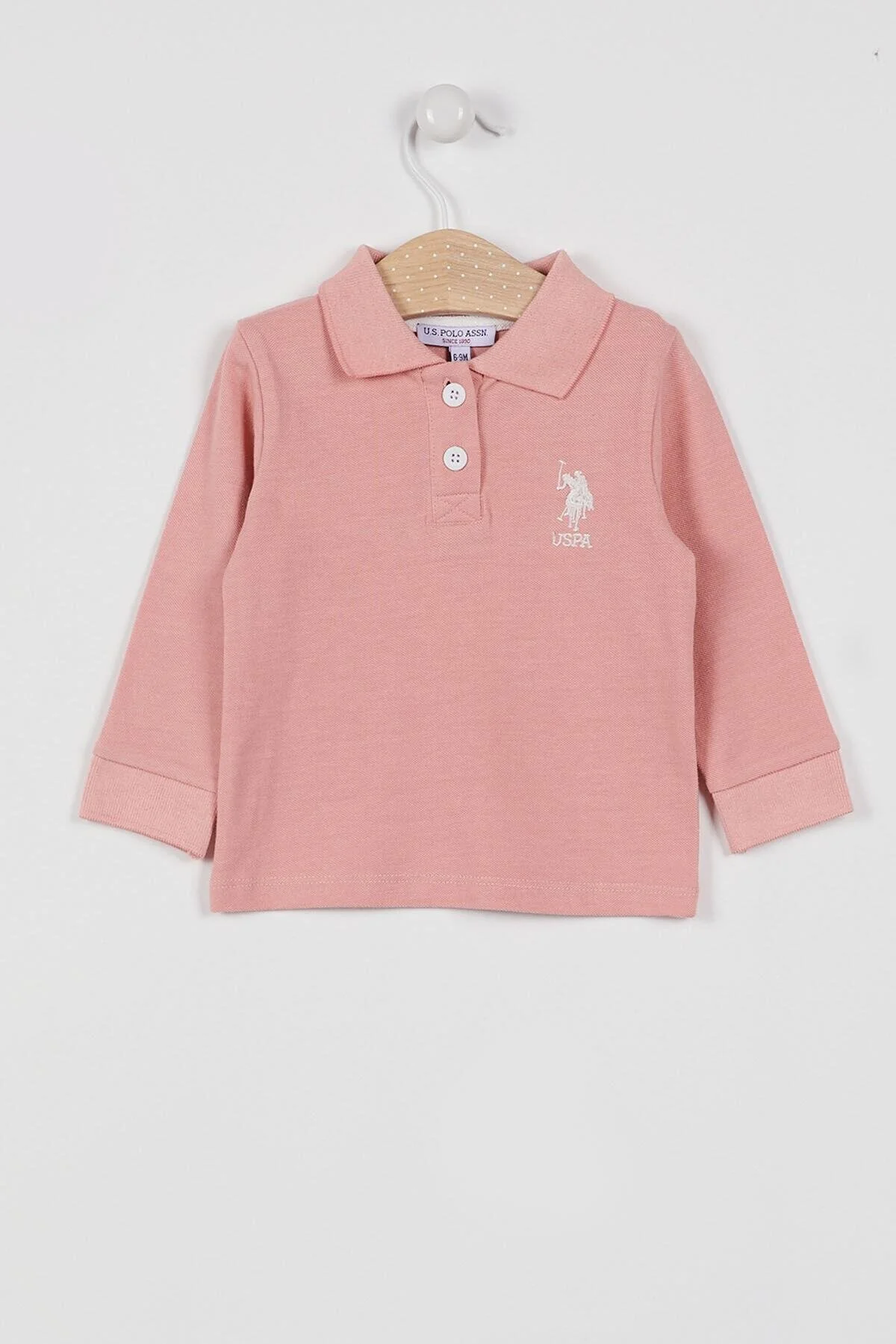 U.S. Polo Assn. پایه. سویشرت یقه بلند کودک صورتی کلاسیک دارای مجوز پولو Assn