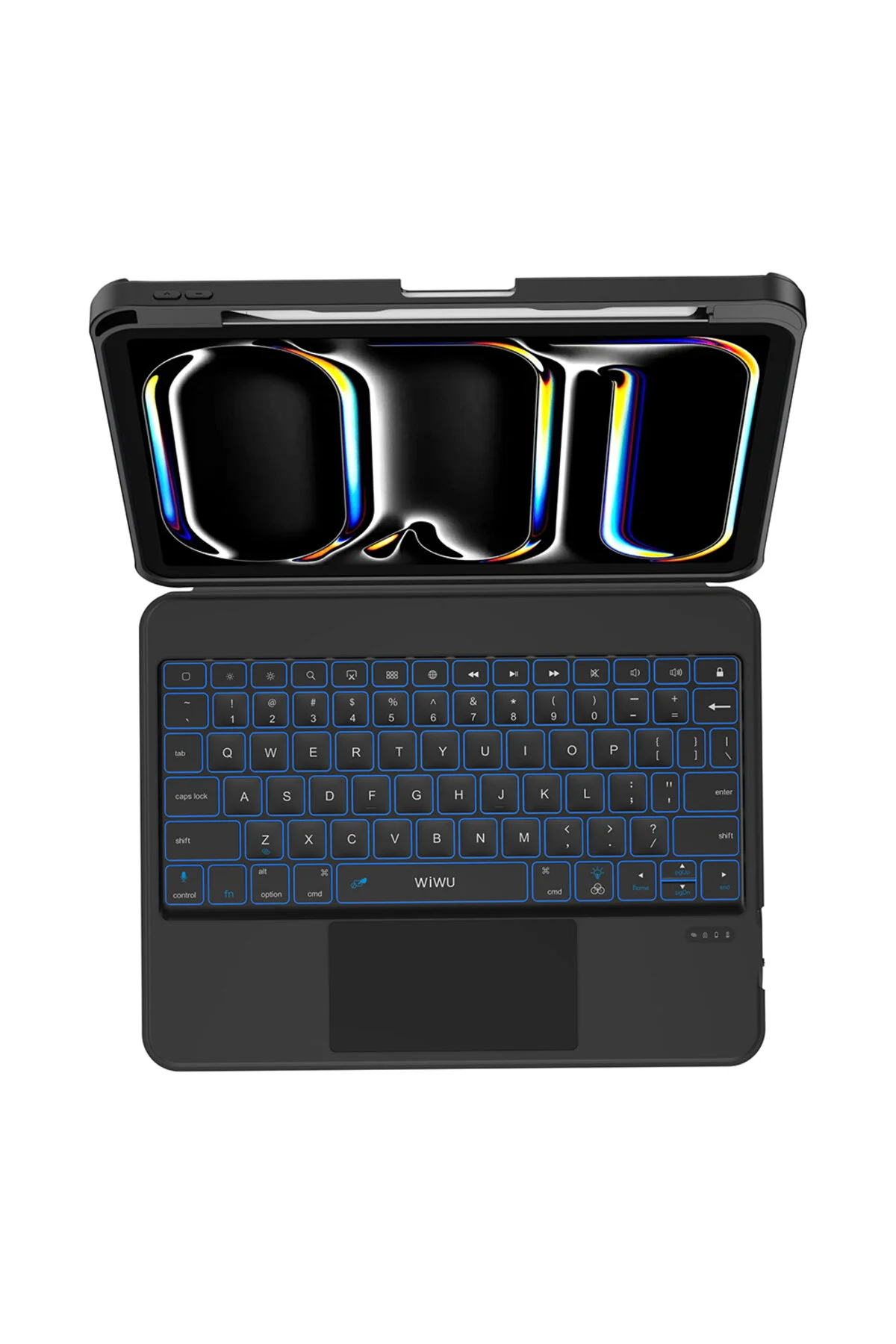کاور تبلت IPAD PRO 13 سازگار با قاب MK 007 COMBO محفظه قلم صفحه کلید و پایه مشکی WIWU