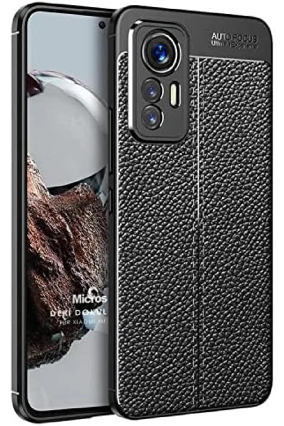 کاور و قاب LVN برای MI 12 LITE چرم مشکی بافت دار سیلیکونی سازگار با STOREMAX