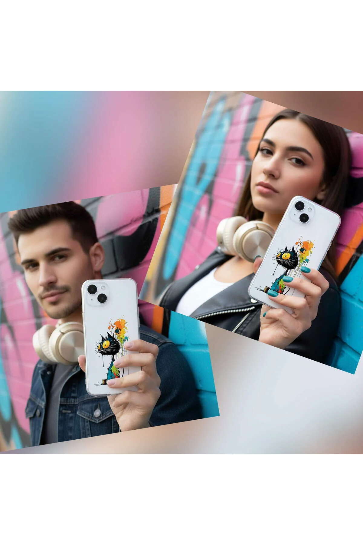 کاور و قاب سیلیکونی شفاف با طراحی SPLASH CAT سازگار SAMSUNG GALAXY A71 PrintiFy