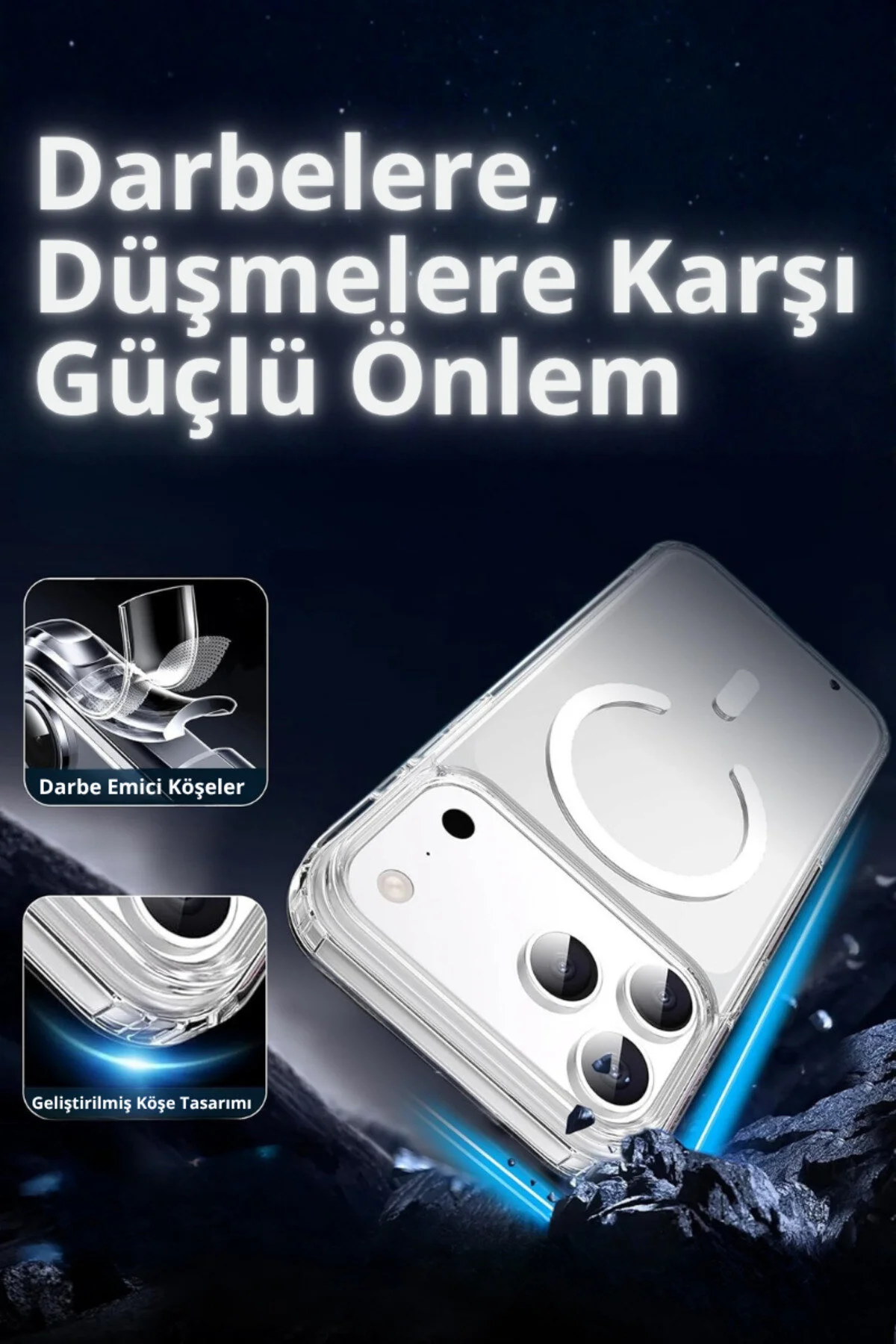 کاور و قاب آیفون 17 پرو سازگار با MAGSAFE برجسته گوشه محافظ سخت TPU لبه های سیلیکونی نرم در پشت EVAX