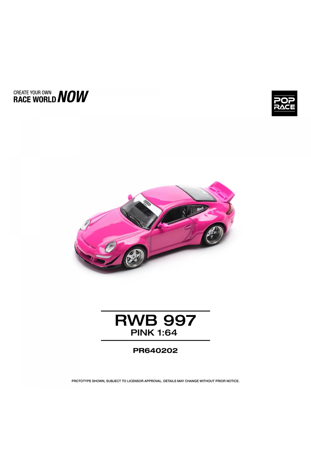 مدل خودرو 64 RWB 997 صورتی از ترکیه pop race 1