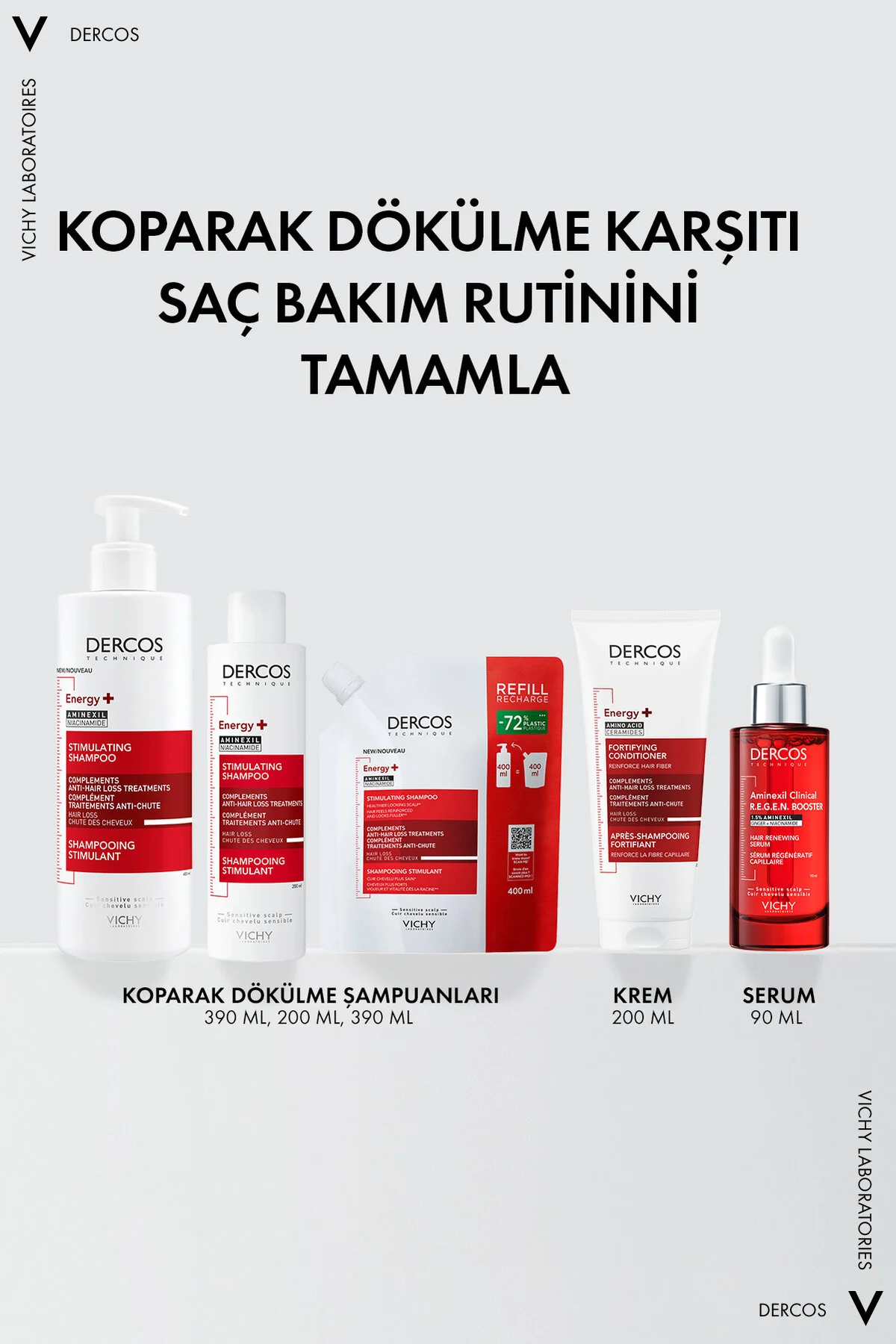 شامپو DERCOS ENERGISANT 400 میل ریزش مو ویشی Vichy