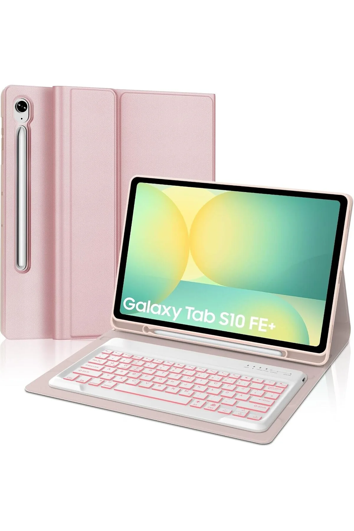 کاور تبلت قاب سازگار 13.1 اینچی SAMSUNG GALAXY TAB S10 FE PLUS با محفظه قلم بلوتوث بی سیم صفحه کلید m.tk moveteck