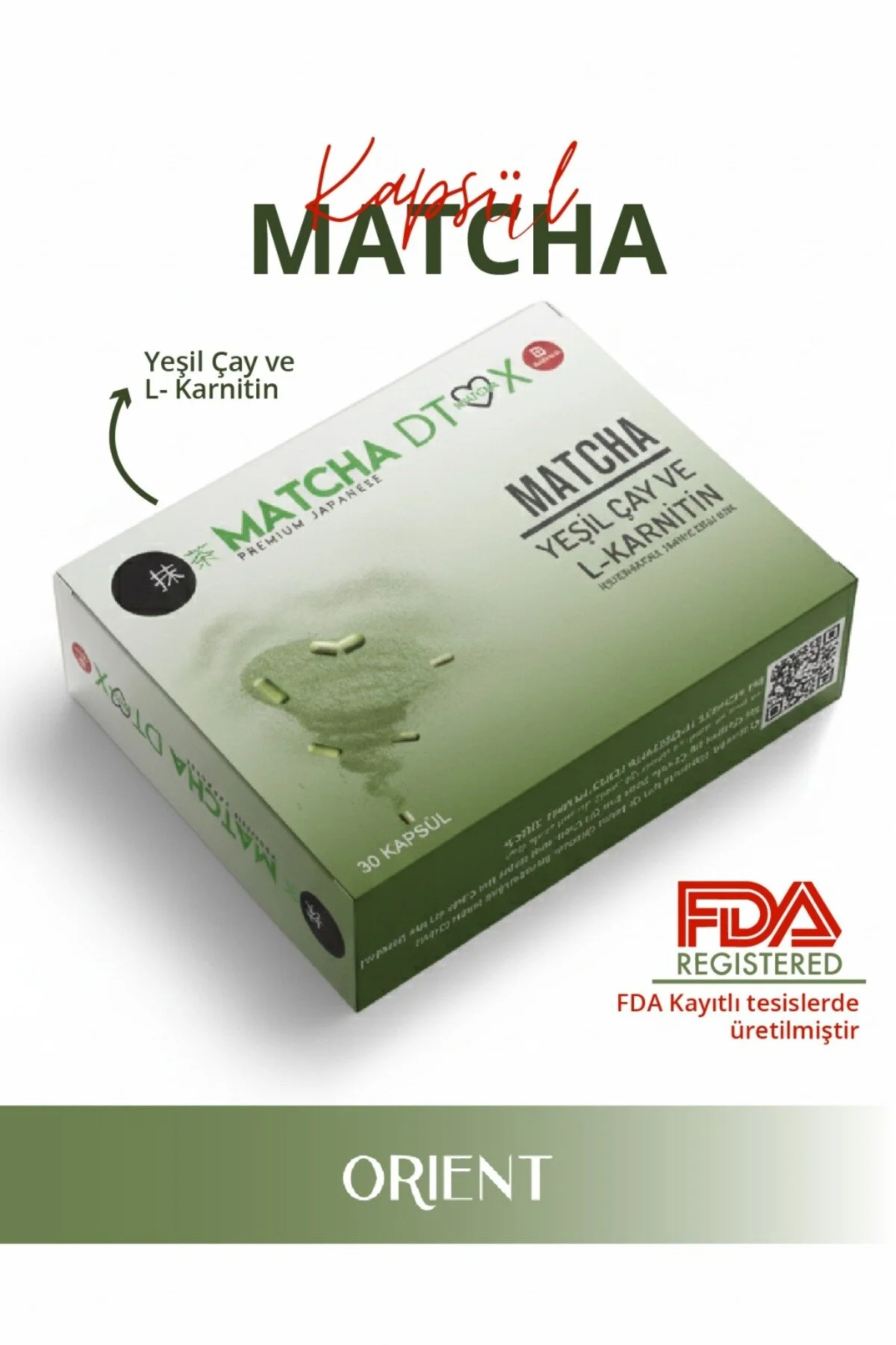 ویتامین کپسول های حاوی چای سبز و L CARNITINE Matcha