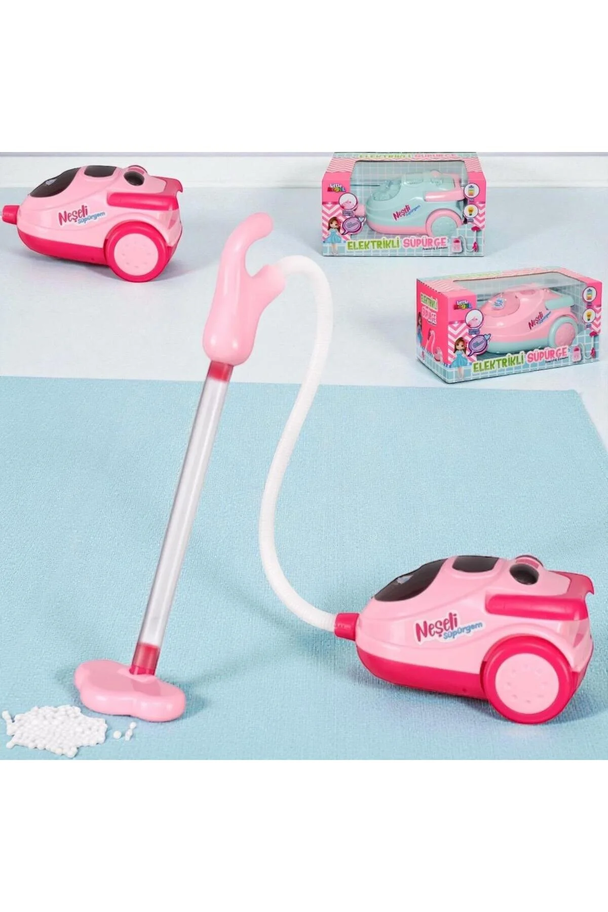 عروسک های اسباب بازی و لوازم جانبی MINI VACUUM CLEANER با باتری کارکرده صدا چراغ 18 سانتی متر. 6015 A-T AYZE-TRENDY