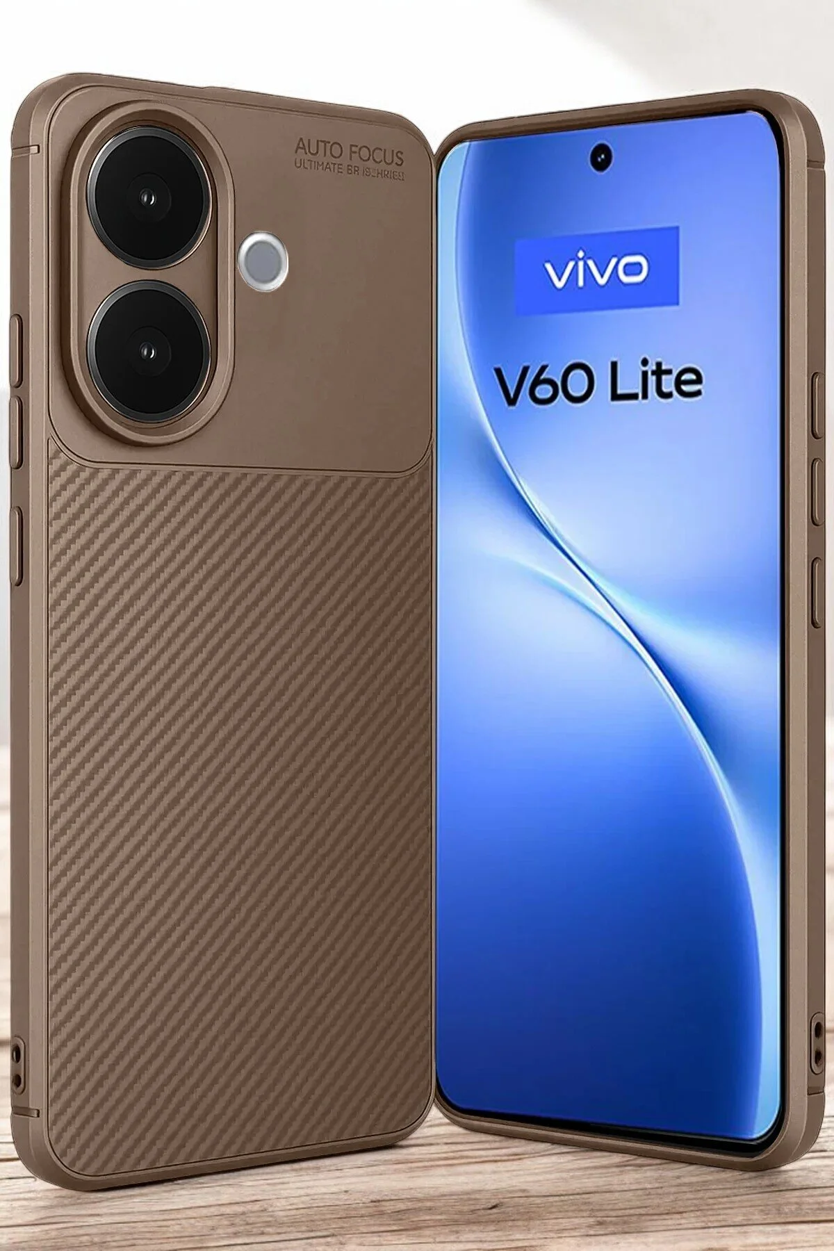 کاور و قاب محافظ دوربین VIVO V60 LITE با طرح فیبر کربن ضربه‌گیر TechTrove