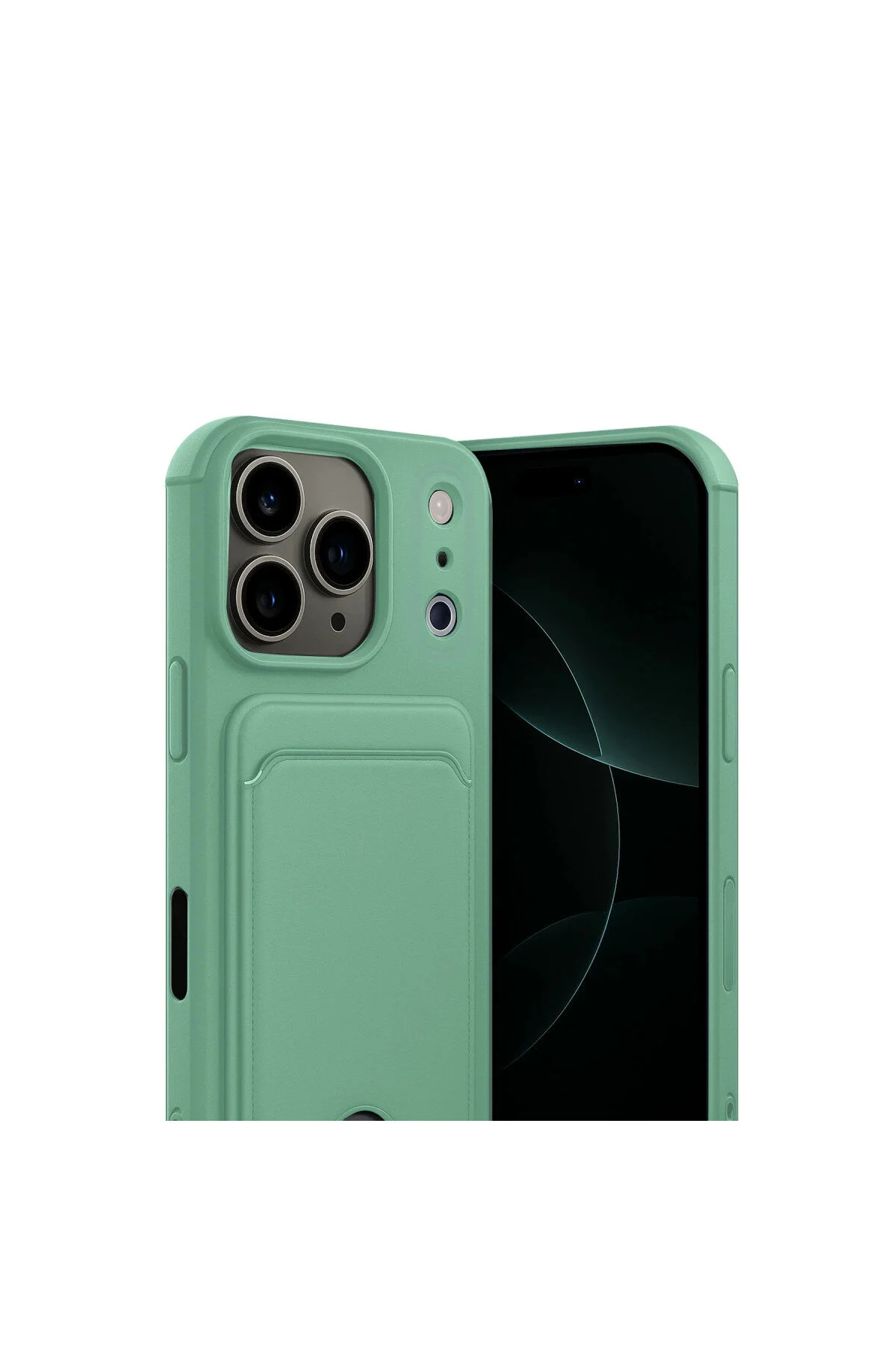 کاور و قاب APPLE IPHONE 17 PRO MAX KELVIN SILICONE با کارت ویزیت سبز روشن eco port
