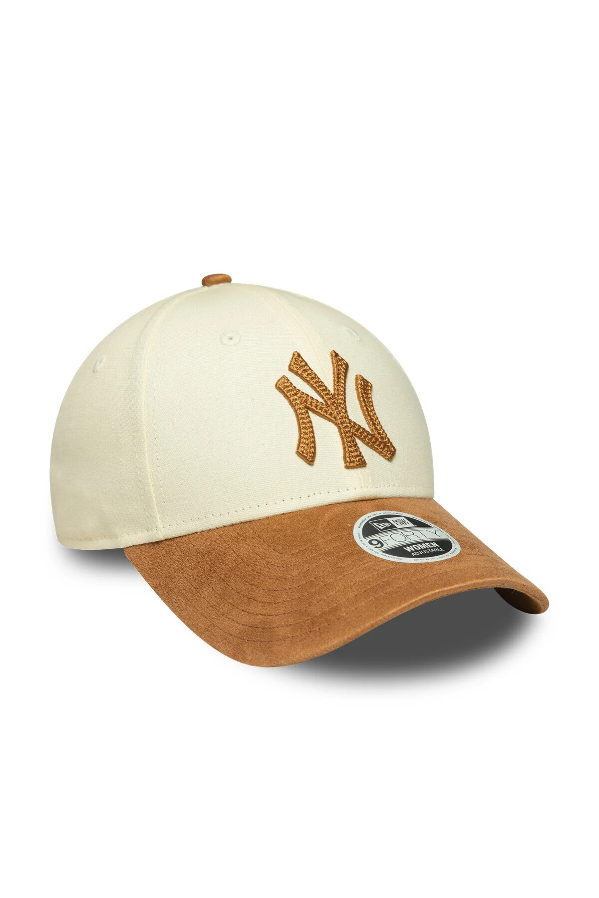 کلاه قابل تنظیم زنانه NEW YORK YANKEES MLB FAUX JEED BEIGE نیو ارا NEW ERA