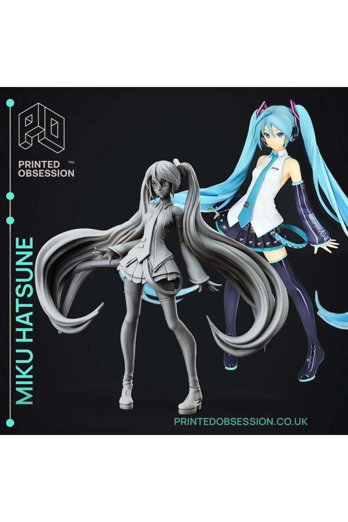 فیگور انیمه MIKU HATSUNE FANART BLUE FIGUR TOY از ترکیه 3D