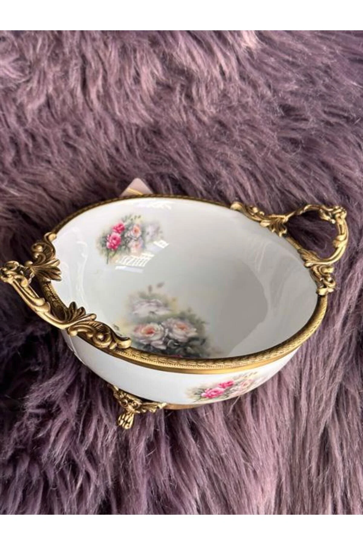 بشقاب کاسه گرد با دستگیره های عتیقه 20 سانتی متر ROSSEV