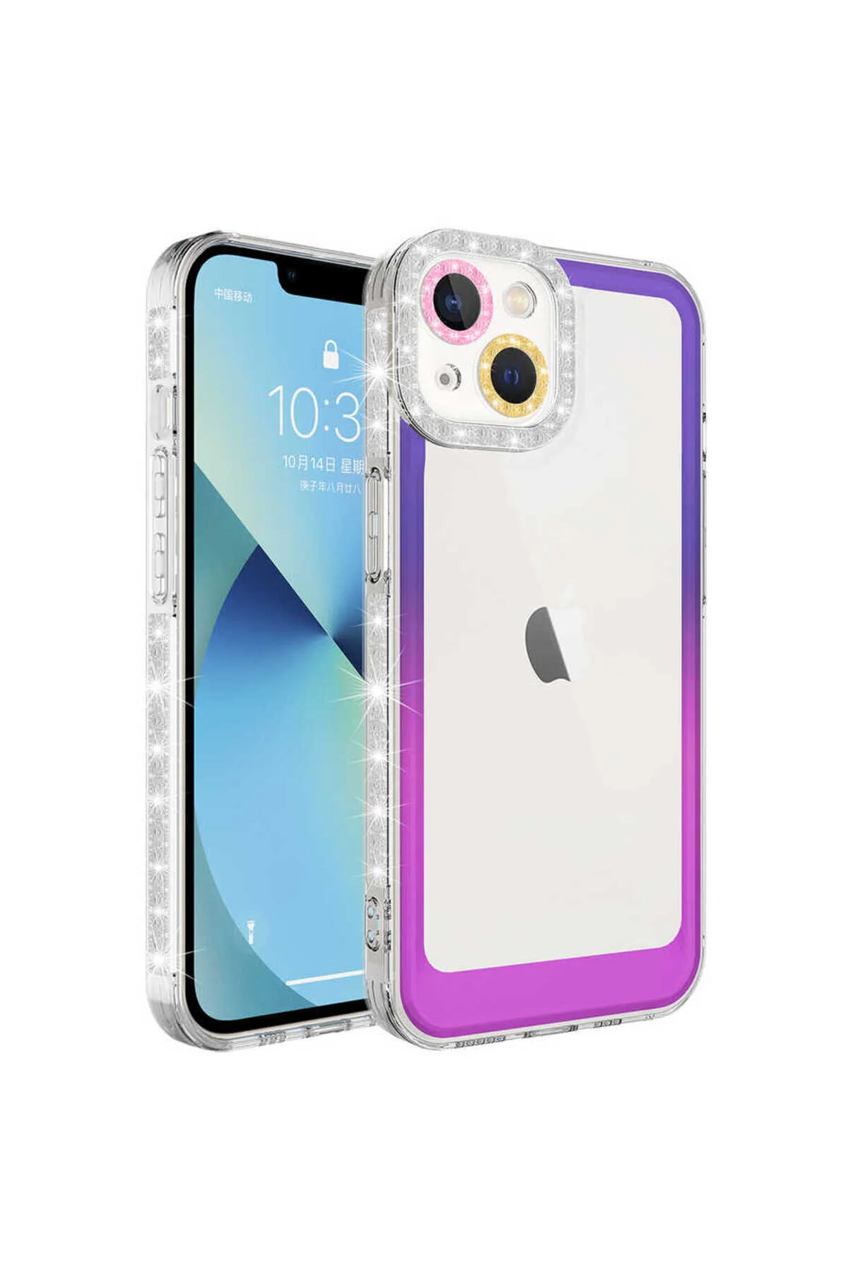 کاور و قاب محافظ PARK با طراحی براق تغییر رنگ سازگار IPHONE 13 PURPLE PINK Zore