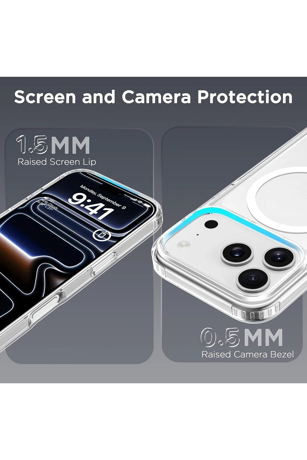 کاور و قاب سازگار با IPHONE 17 PRO MAX شارژر MAGSAFE پشتیبانی از دوربین بالا بدون زرد شدن پوشش سخت کامپیوتر Kipgsm