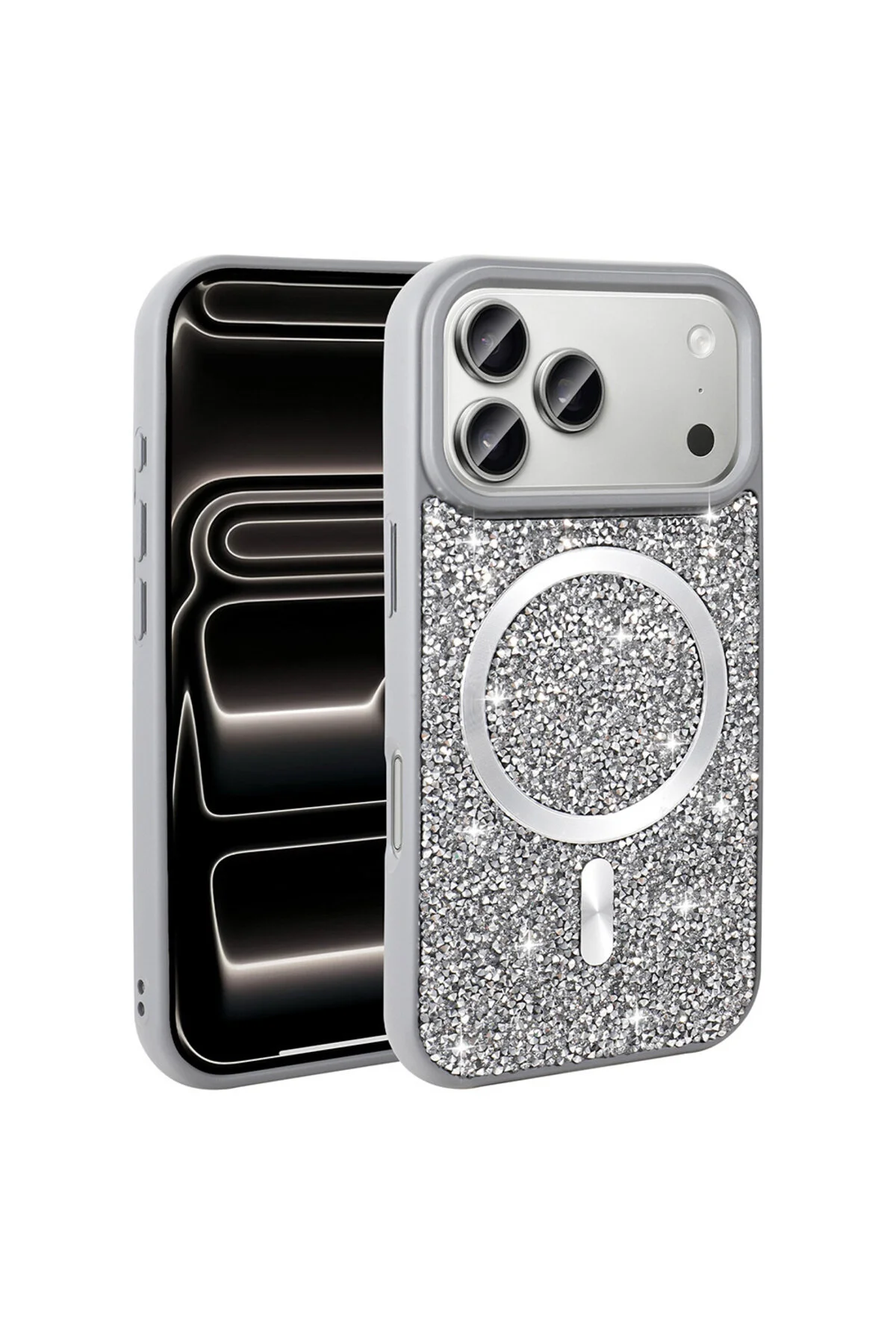 کاور و قاب IPHONE 17 PRO MAX CASE DIAMOND DESIGN CHARGING SAFE M دارای پوشش سیلیکونی موزاییک ALT TITANYU Alan Tech