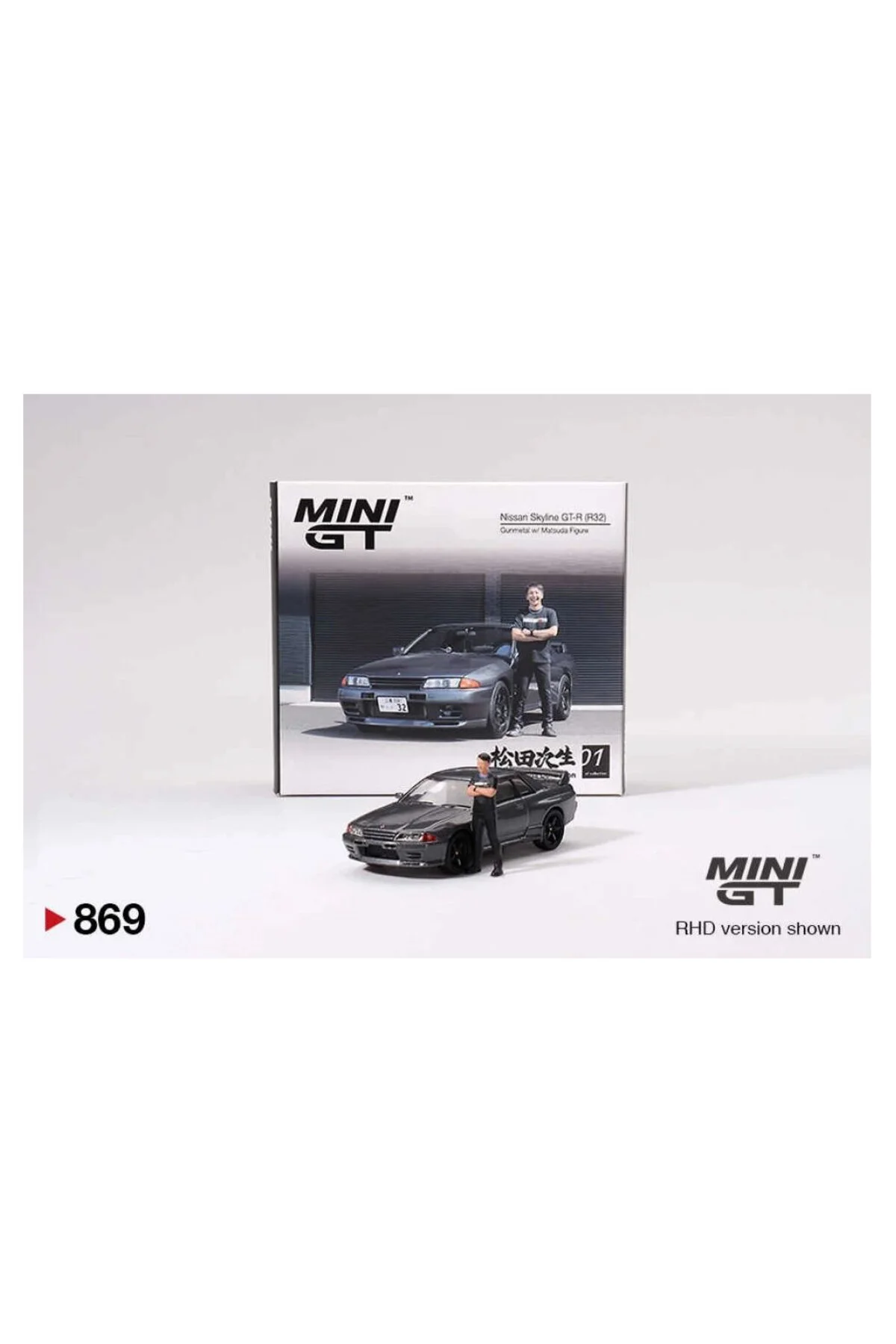 مدل خودرو 869 NISSAN SKYLINE GT R R32 GUNMETAL W MATSUDA FIGURE COLLECTION از ترکیه mini gt