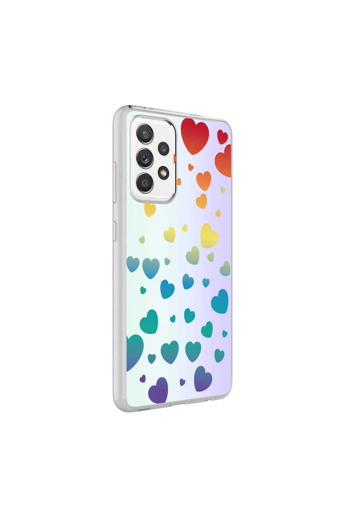 کاور و قاب جلد گلکسی A72 ATA M BLUE PATTERNED HEART NO3 Zore