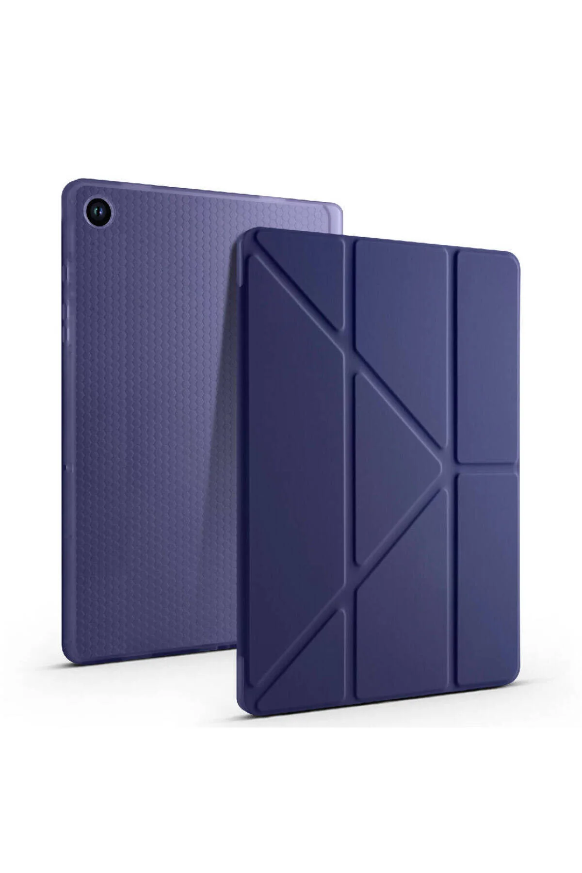 کاور تبلت قاب پایه GALAXY TAB A9 سازگار ATA سه تاشو با محفظه قلم آبی Zore
