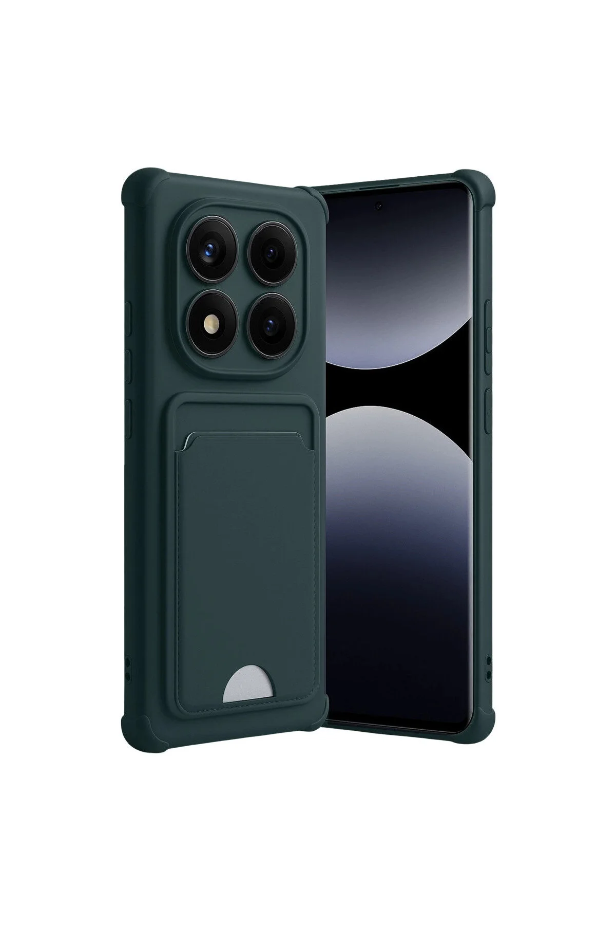 کاور و قاب XIAOMI REDMI NOTE 14 PRO 4G KELVIN SILICONE با کارت ویزیت سبز تیره eco port