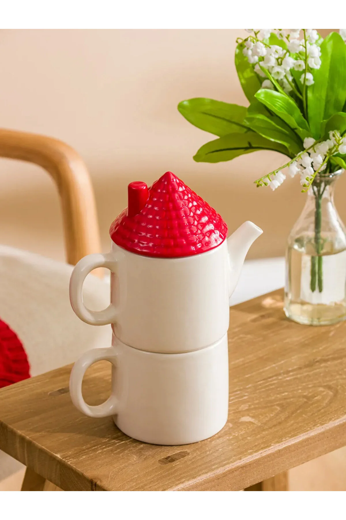 ماگ LCW HOME لیوان چای سرامیکی با ظاهر خانه سری ویژه سال نو LC Waikiki