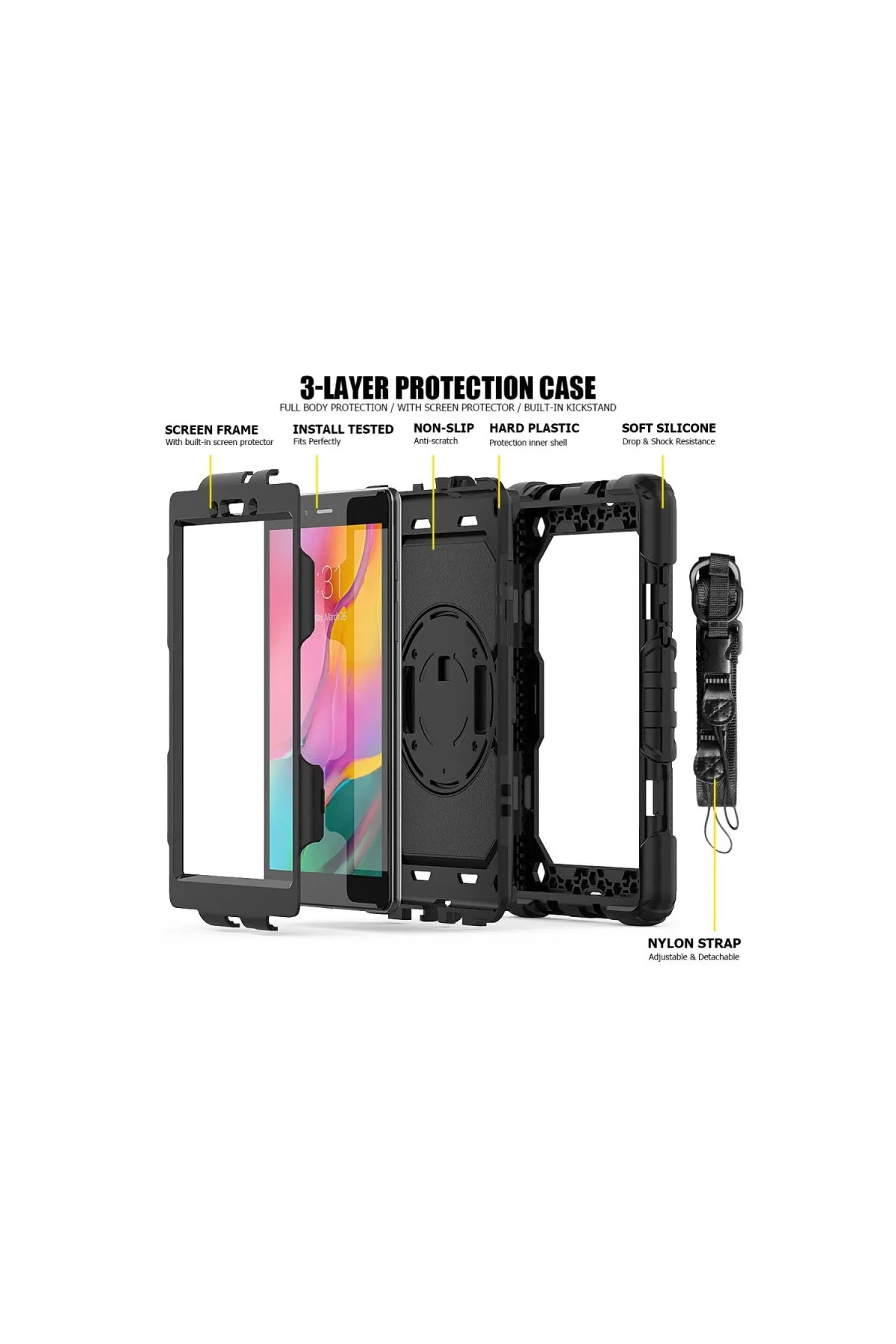 کاور و قاب تبلت SAMSUNG GALAXY TAB A 8 CASE PARS مشکی eco port