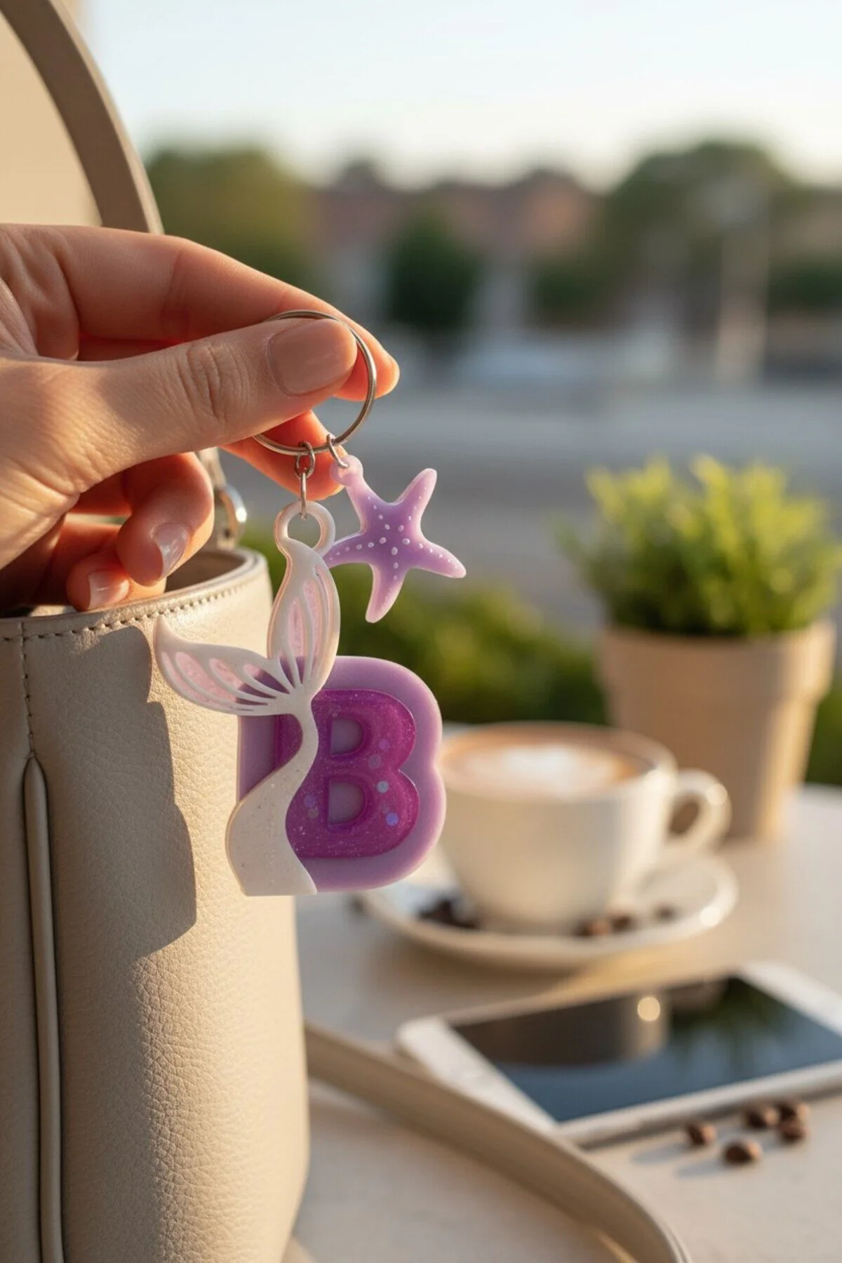 جلیقه کلید جاکلیدی دم پری دریایی بنفش – لوازم جانبی طرح ویژه براق ecolia store