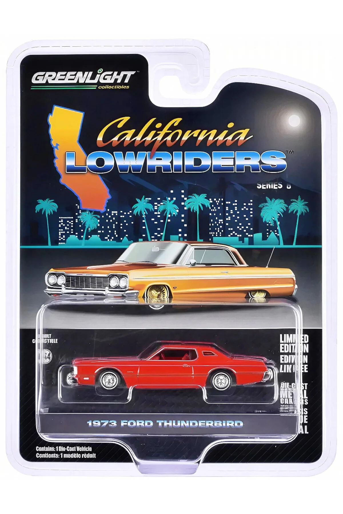ماشین اسباب بازی 1 64 کالیفرنیا LOWRIDERS سری 6 73 فورد THUNDERBIRD گرین لایت Greenlight
