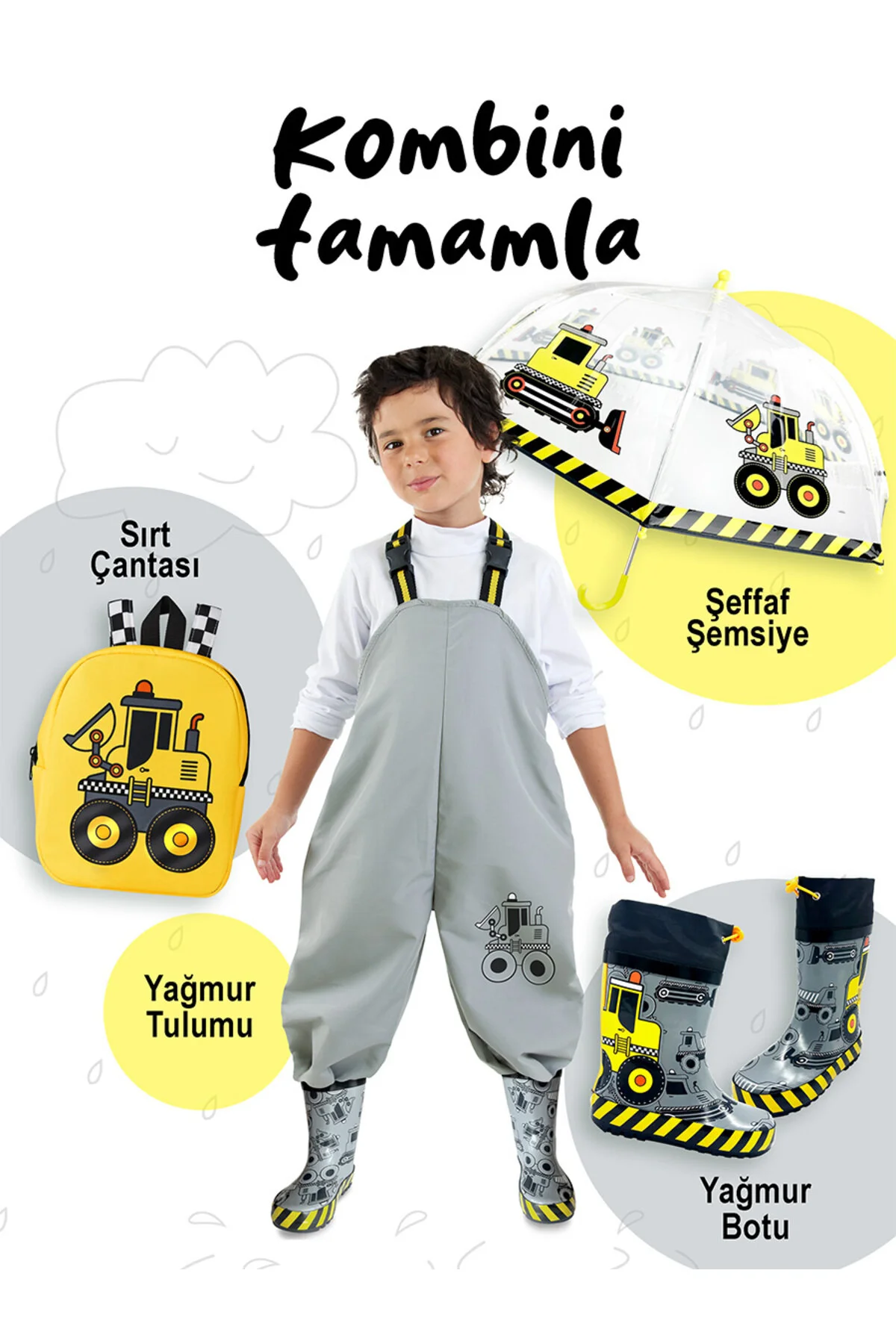 کیف مدرسه کوله پشتی پسرانه بولدوزر Denokids
