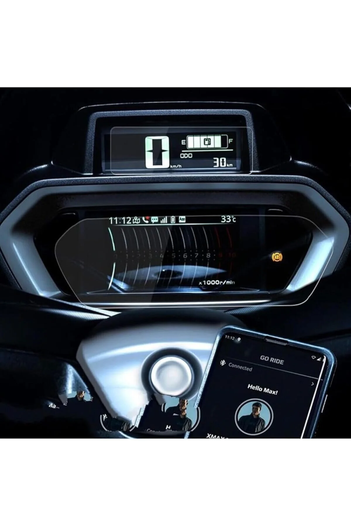 بالابر شیشه خودرو سازگار با محافظ صفحه نمایش NANO YAMAHA X MAX 2023 2024 2025 DIGITAL GAUGE 9H Misda Store