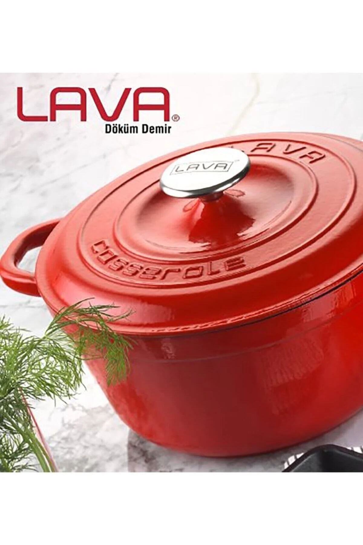 قابلمه ریخته گری گلدان های گرد چدن به قطر سری میراث جدید Ø 22 سانتی متر. Lava
