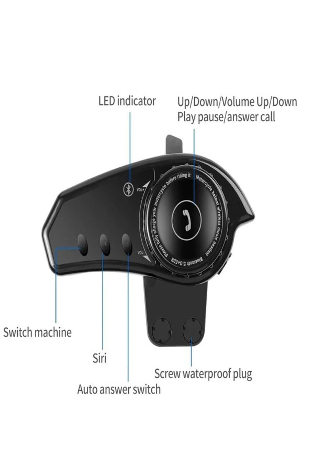 اینترکام B 35 IP67 ضد آب رادیو FM 800MH باتری HD موسیقی بلوتوث رنگارنگ INTERCOM Motorjinal