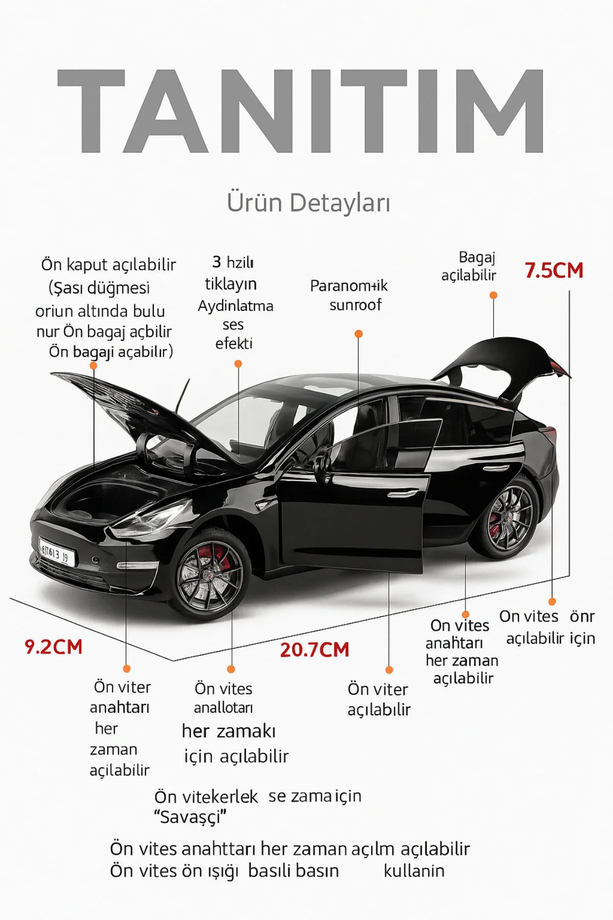 مدل خودرو رنگ سفید 1 24 TESLA MODEL 3 DIECAST COLLECTION CAR CHE از ترکیه L'eDoren
