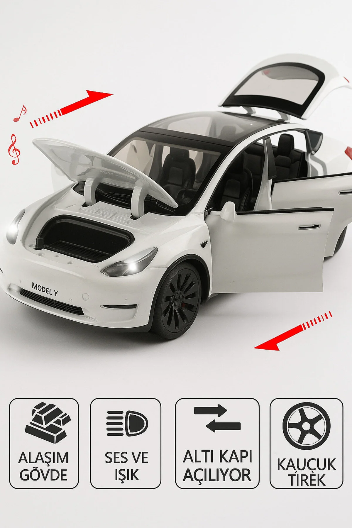 مدل خودرو رنگ سفید 1 24 TESLA MODEL 3 DIECAST COLLECTION CAR CHE از ترکیه L'eDoren