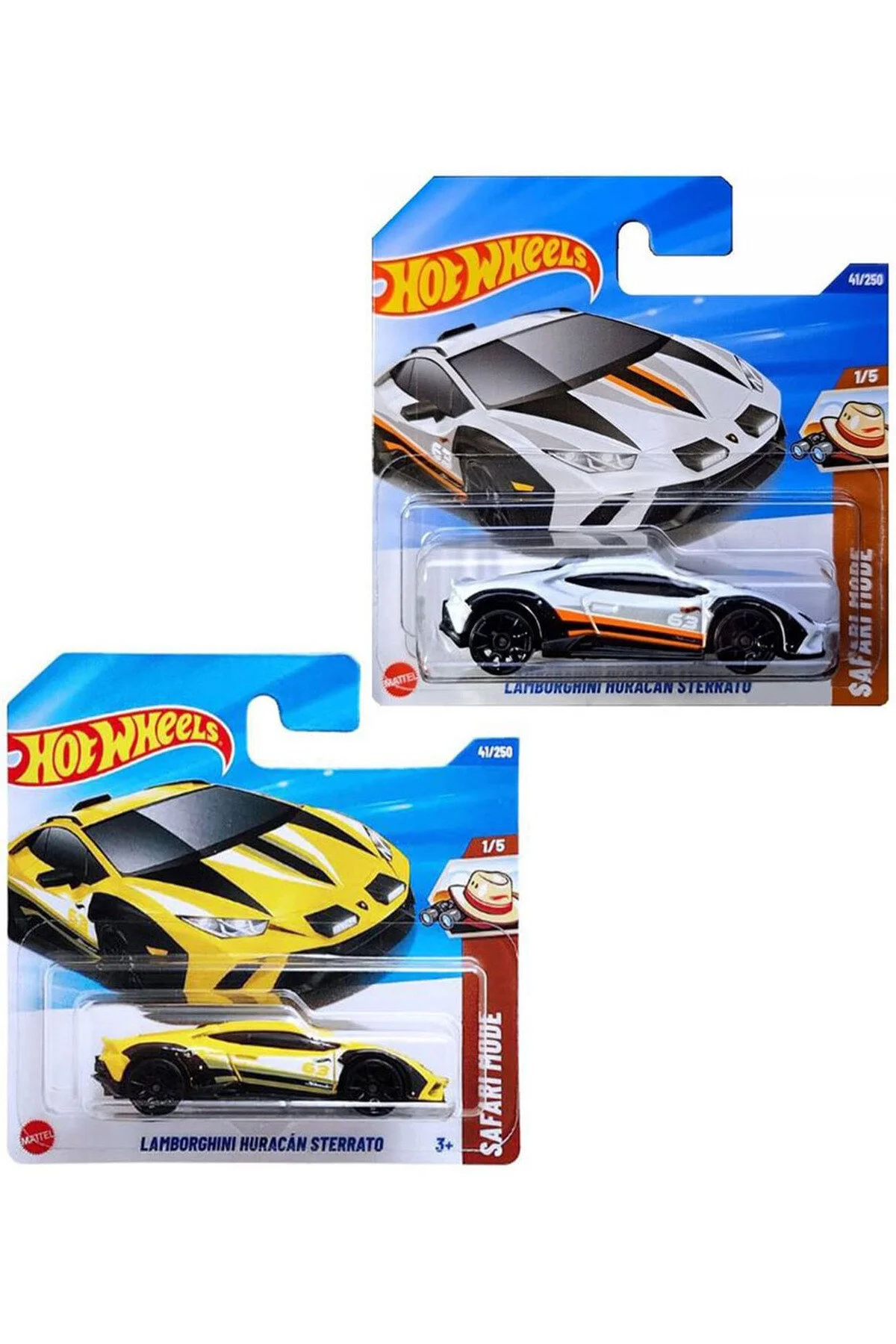 ماشین اسباب بازی مجموعه 2 لامبورگینی هوراکان استراتو زرد و سفید 1 64 از ترکیه HOT WHEELS