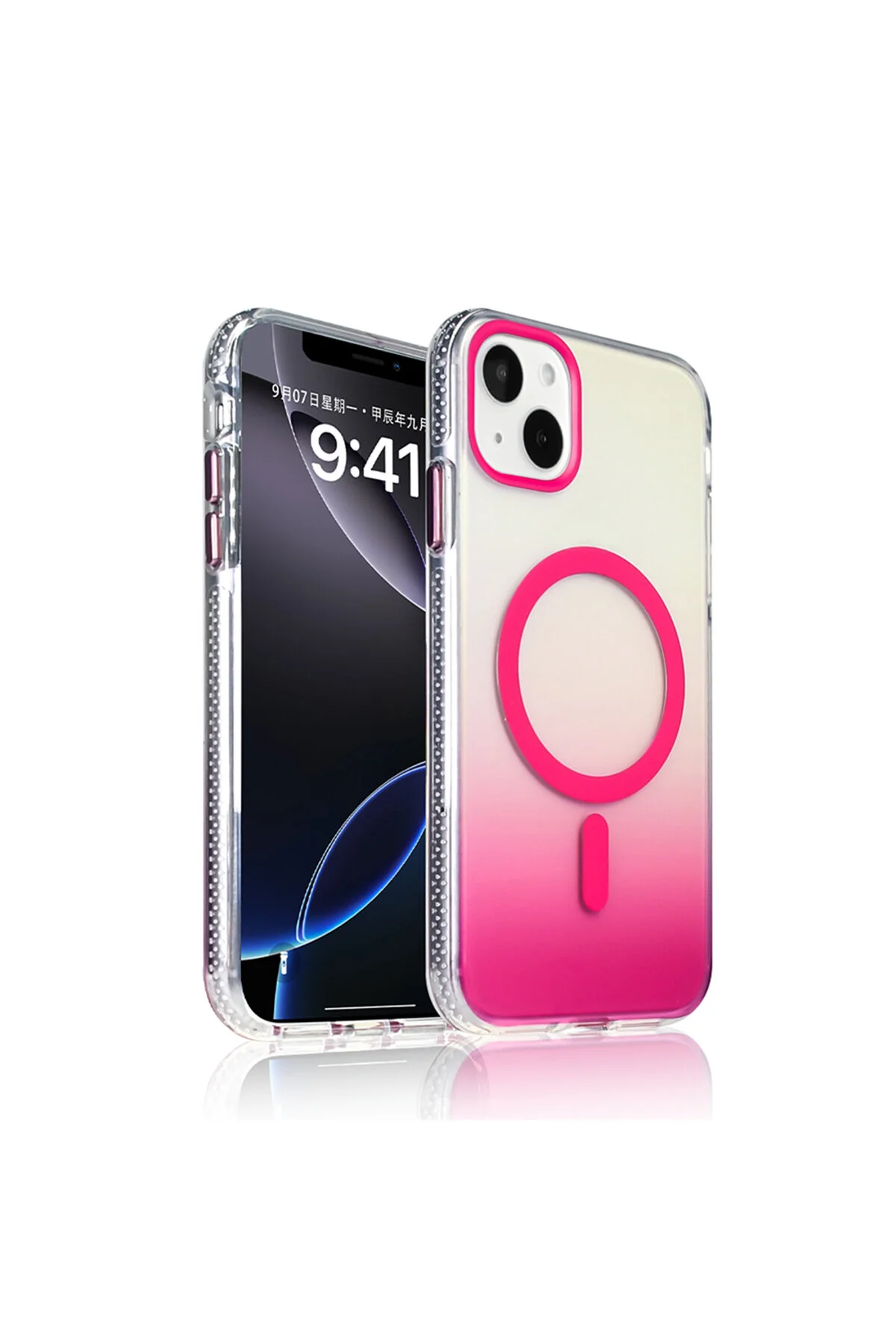 کاور و قاب آیفون 15 با قابلیت شارژ M SAFE پوشش شفاف انتقال رنگ ALT TOROS مشکی Alan Tech