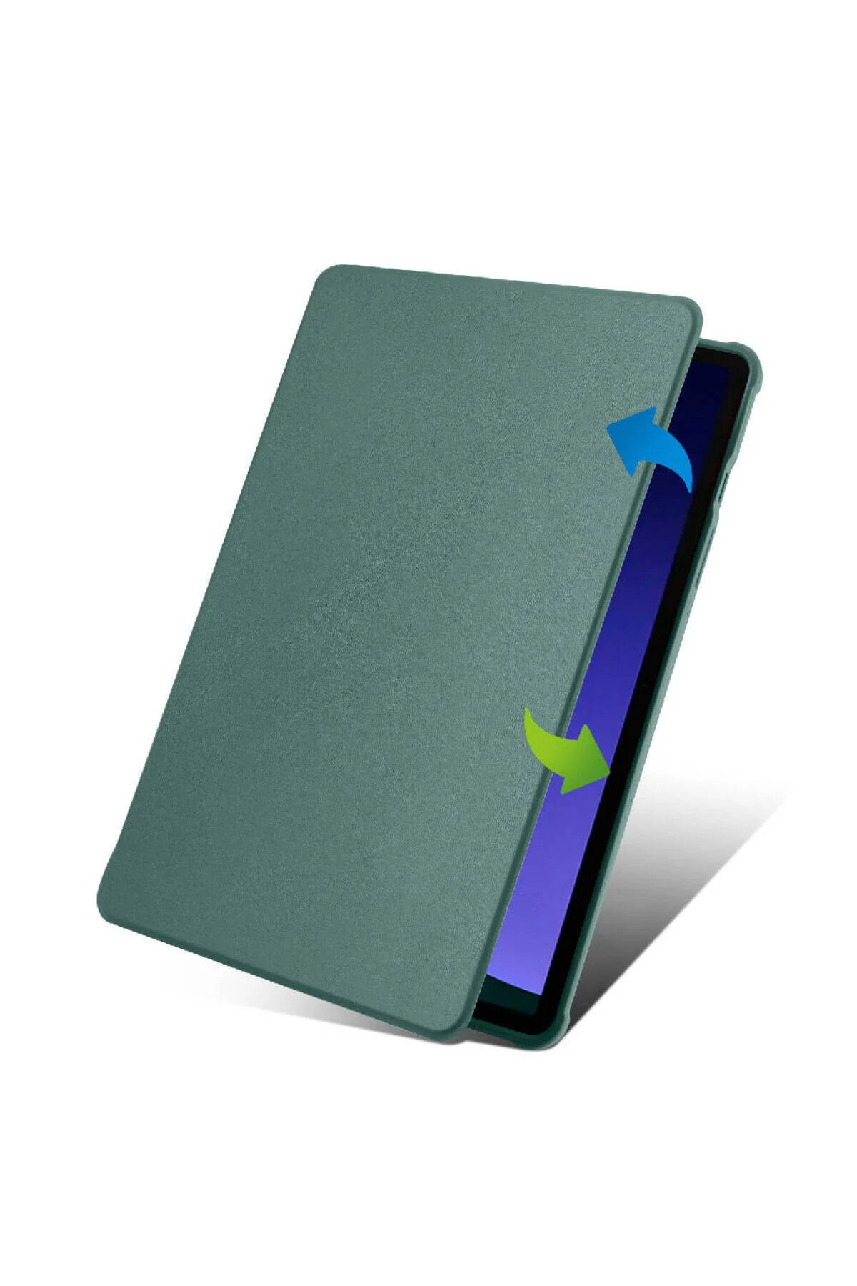 کاور تبلت قاب محافظ GALAXY TAB S9 سازگار با قلم ATA حرارتی پایه قابل چرخش سبز تیره Zore