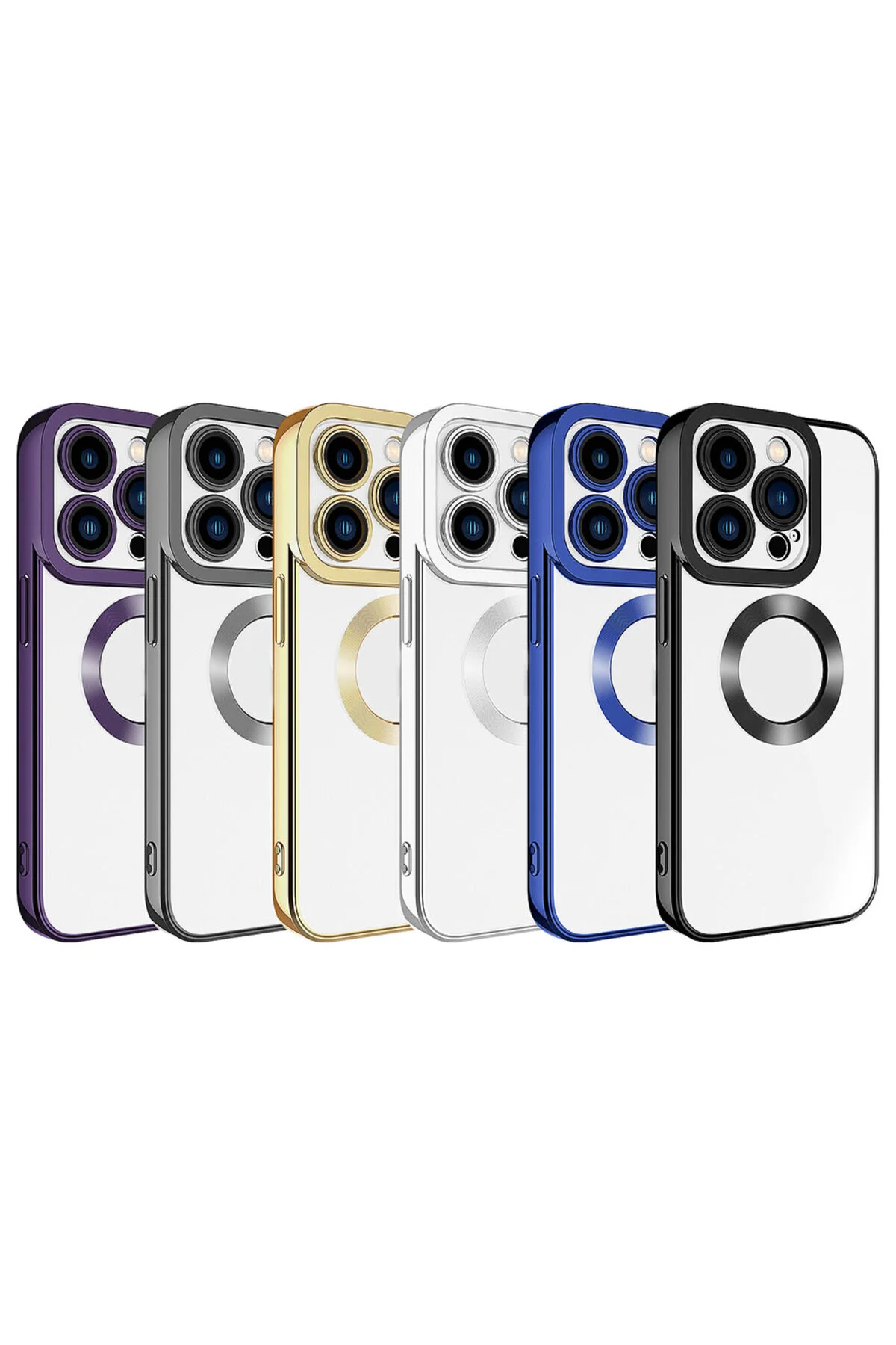 کاور و قاب نمایش لوگو کیس OMEGA ATA با محافظ دوربین سازگار IPHONE 15 PRO MAX ROSE GOLD Zore