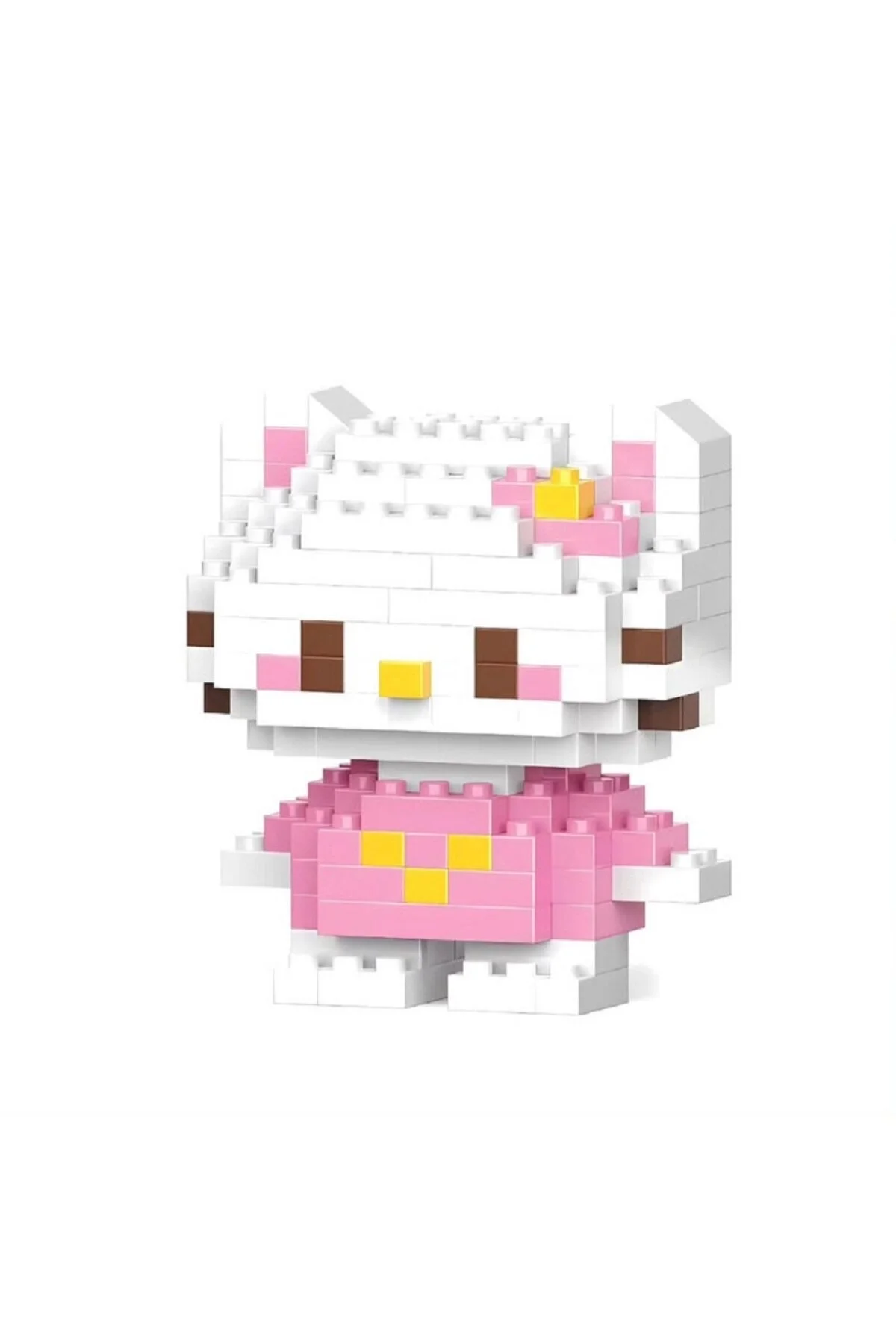 پازل سه بعدی شکل لباس صورتی HELLO KITTY 146 عدد | مجموعه ست مینی آجر بلوک نانو ZEKTON
