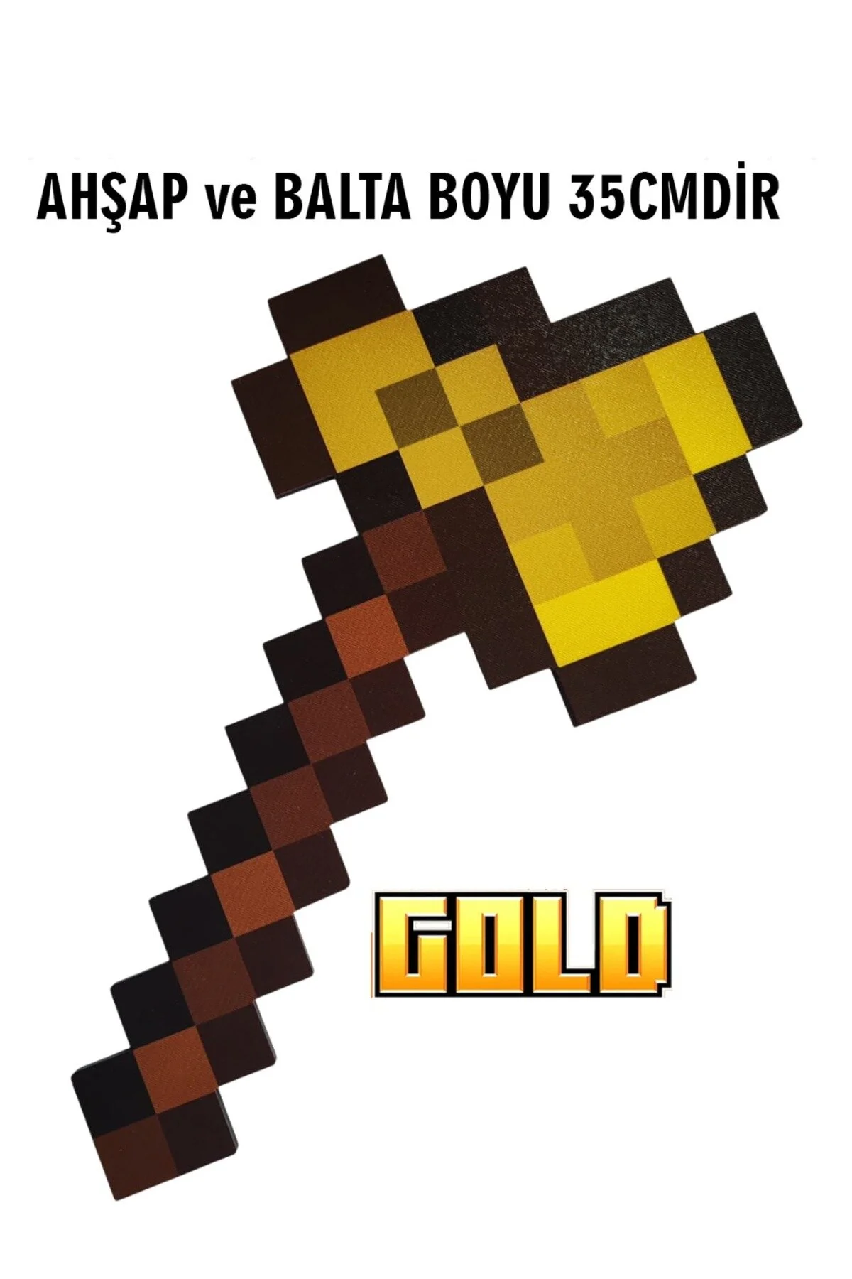 اسباب بازی های فیگور دیگر چوب MDF MINECRAFT GOLD AXE Deposundan Al