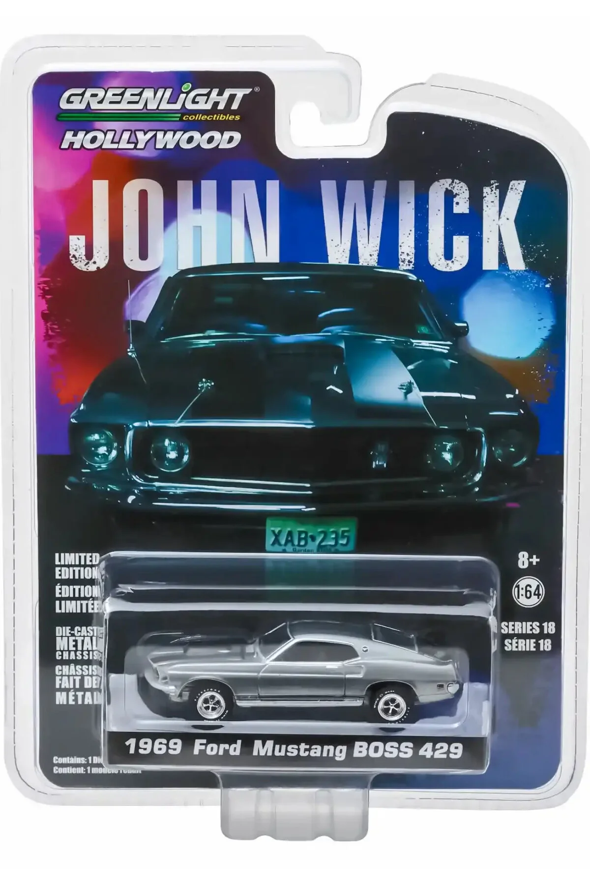 مدل خودرو 1:64 JOHN WICK 2014 1969 FORD BOSS 429 SOLID PACK SYNOVERSE BOOK GIFT از ترکیه Greenlight
