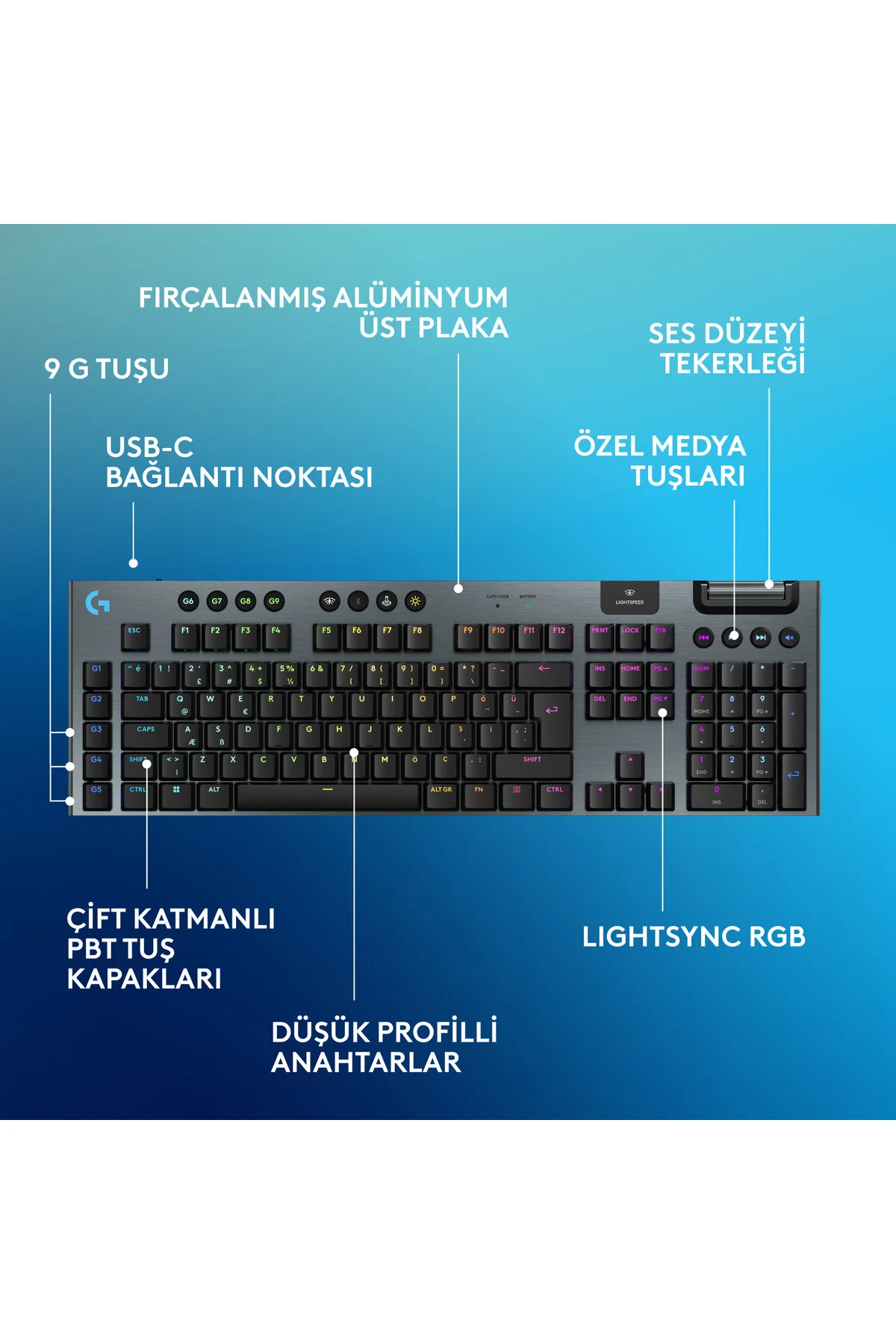 کیبورد مخصوص بازی G G915 اورجینال logitech