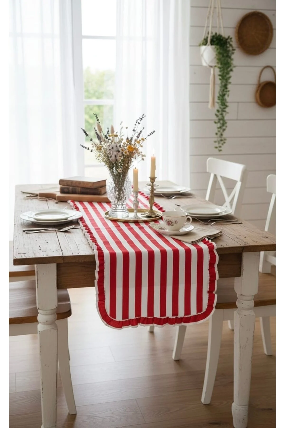 رانر و زیر بشقابی RUNNER راه پرنعمت RED DUCK 40X130CM vintagetasarım