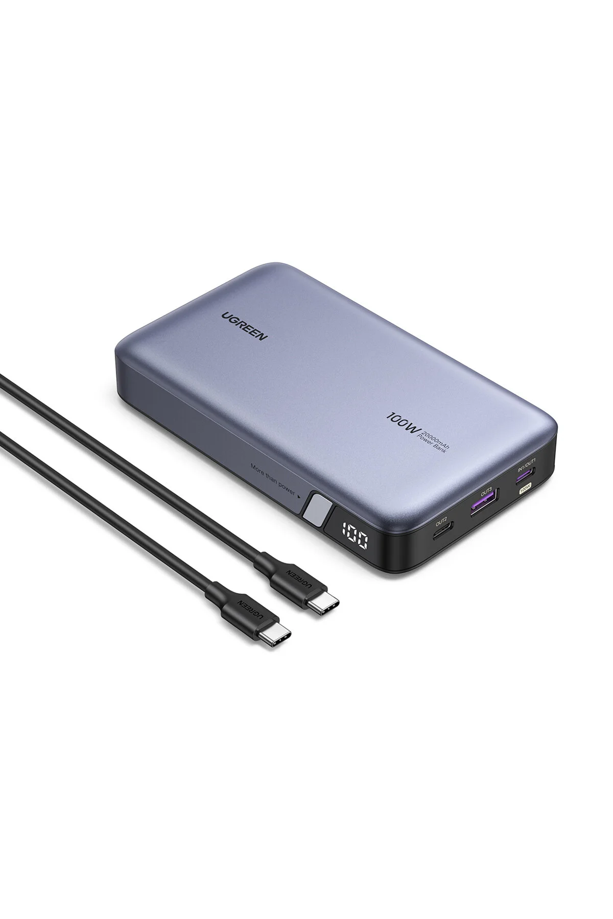 پاوربانک 20.000 میلی آمپر ساعت 100W PD شارژ سریع POWERBANK 2XUSB C 1XUSB A 25188 6941876221868 Ugreen