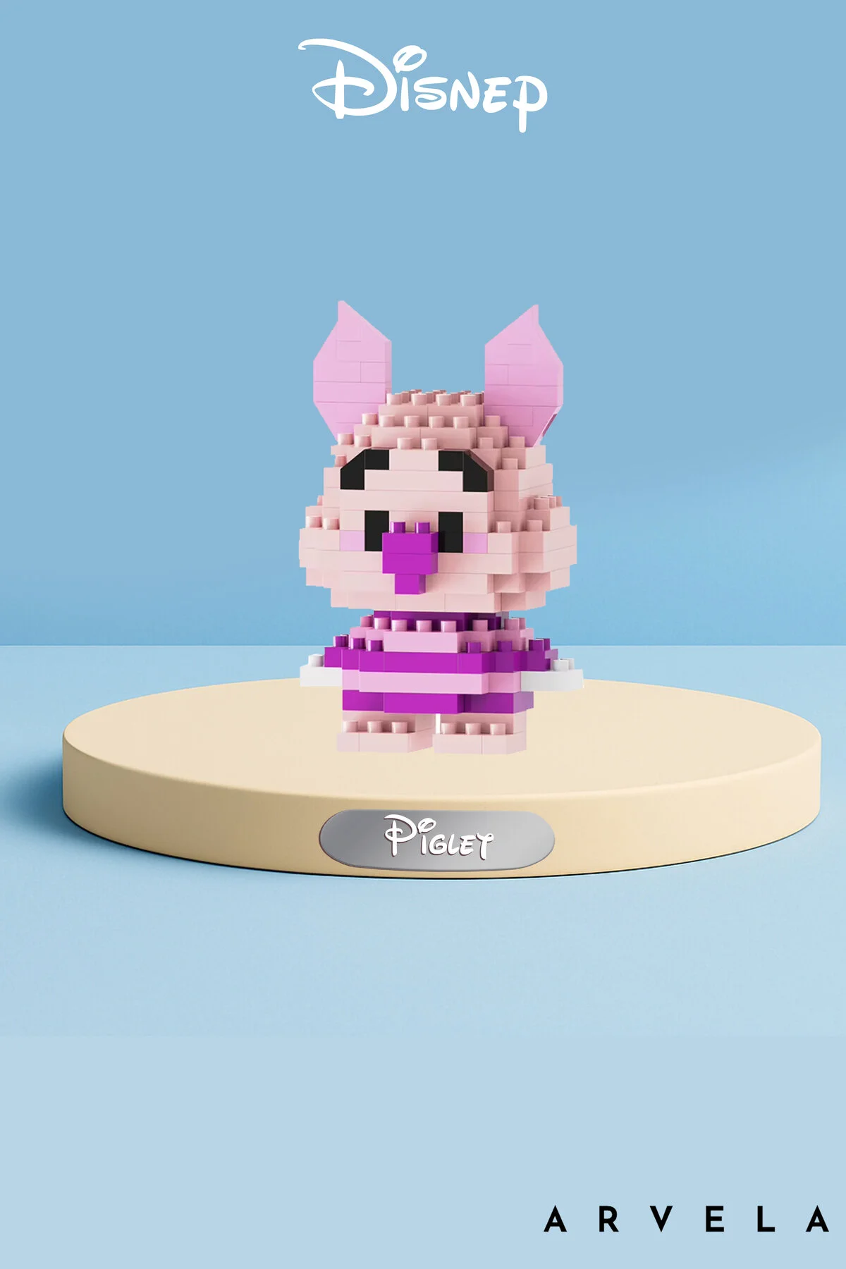 پازل سه بعدی مجموعه مینی بلوک PIGLET DISNEY – اسباب‌بازی شکل شخصیت زیبا به سبک میکرو لگو Arvela