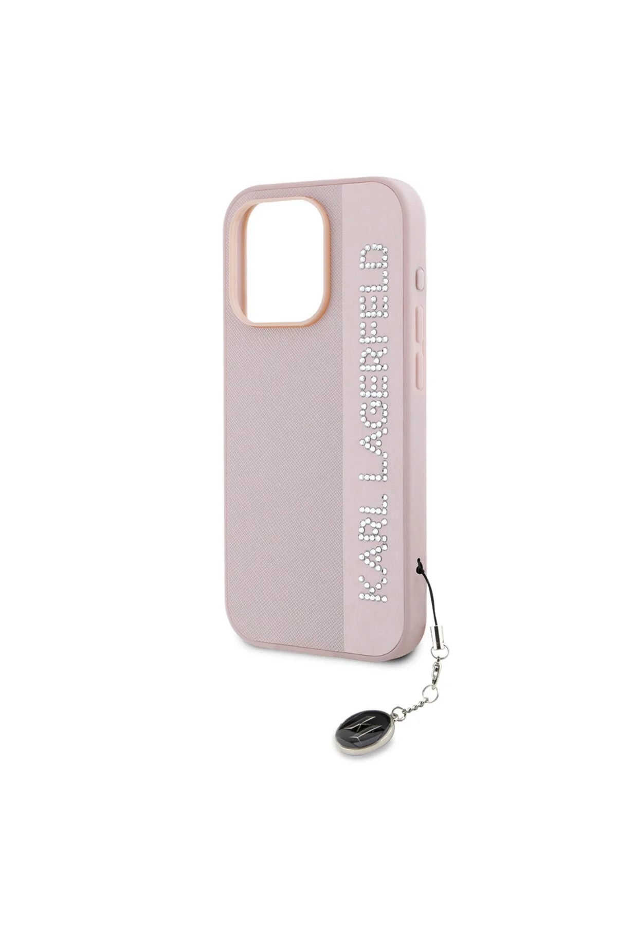 کاور و قاب SCRIBE STONY SAFFIANO RHINESTONES IPHONE 16 PRO KL با جاکلیدی Karl Lagerfeld