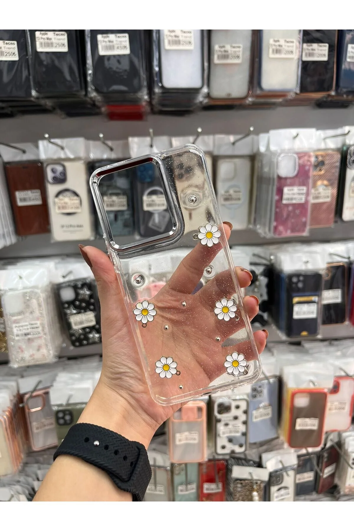 کاور و قاب پوشش پایه شفاف نقره‌ای طراحی‌شده کیسه هوای سازگار با VIVO Y35 TECNOTREND
