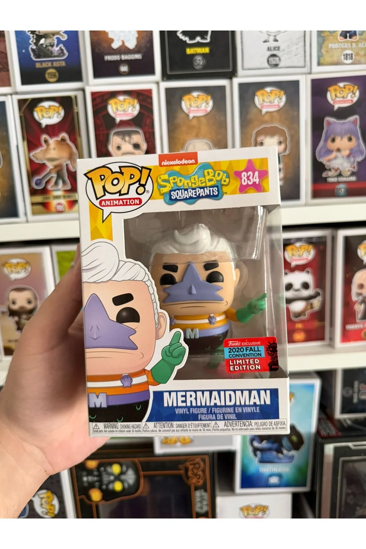 فیگور پاپ! انیمیشن باب اسفنجی شلوار مربعی پری دریایی مرد NYCC شکل اختصاصی 834 Funko